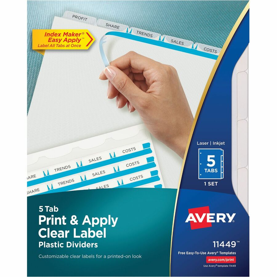 Staples 8 Tab Template Download Avery® Index Maker Clear Label Tab