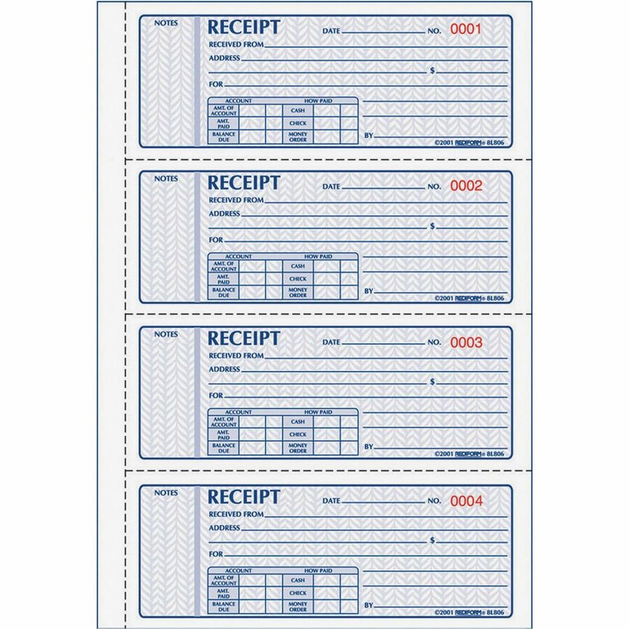 Rediform 3part Carbonless Money Receipt Book 100 Sheet(s) Book