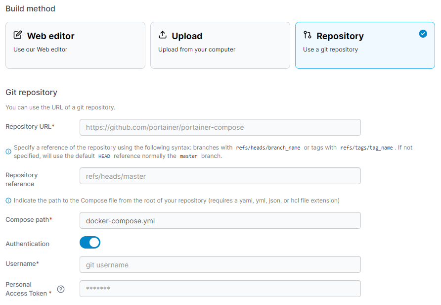 Custom templates Portainer Documentation