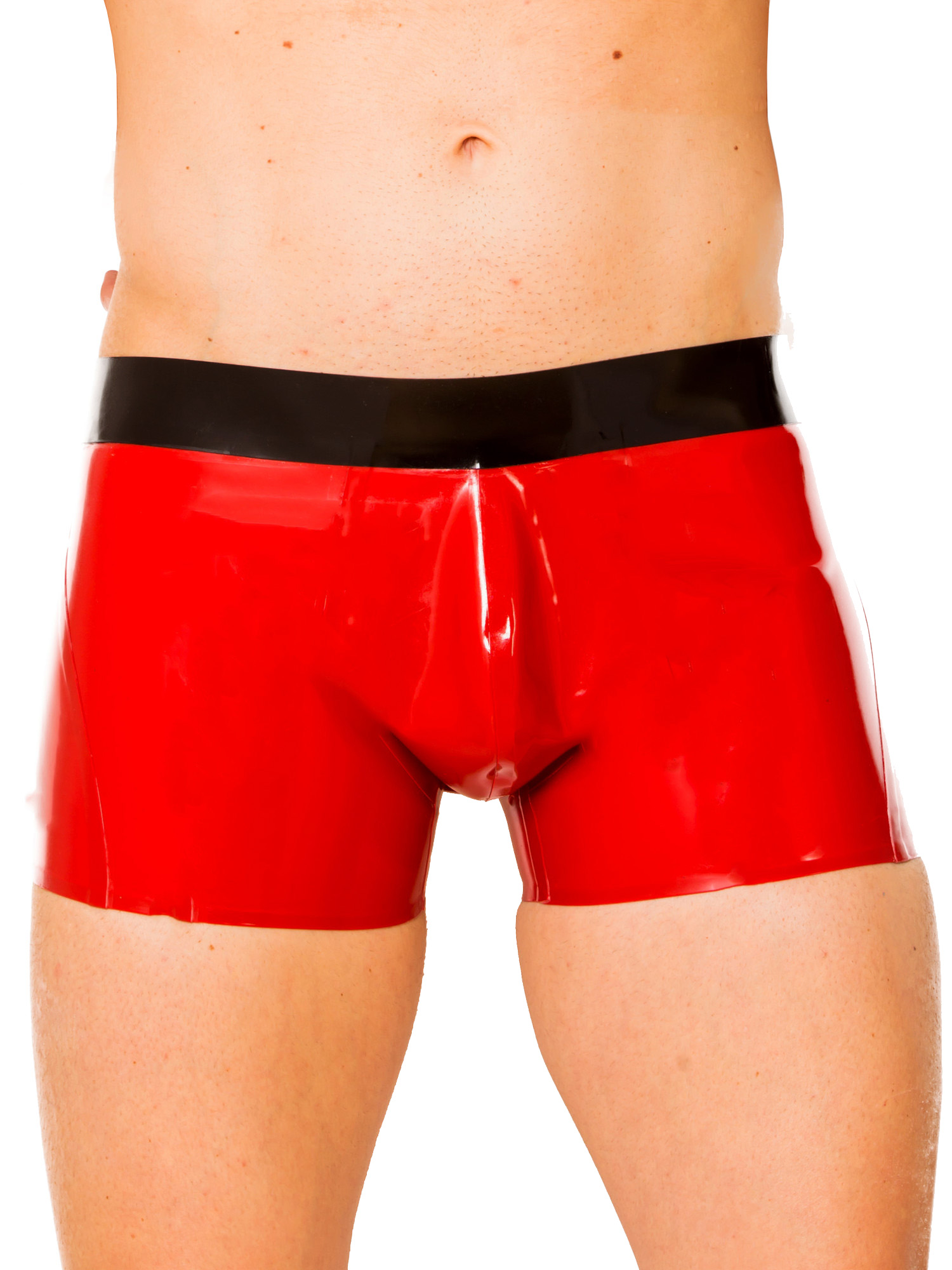 Skin Two Clothing Men's Kinky Shorts BDSM Latex Rubber Black & Red eBay