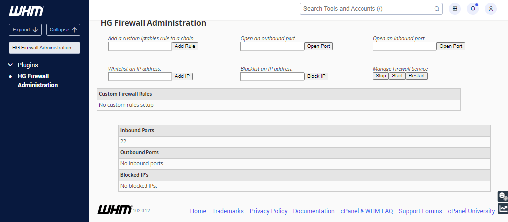 HG Firewall Plugin HostGator Support