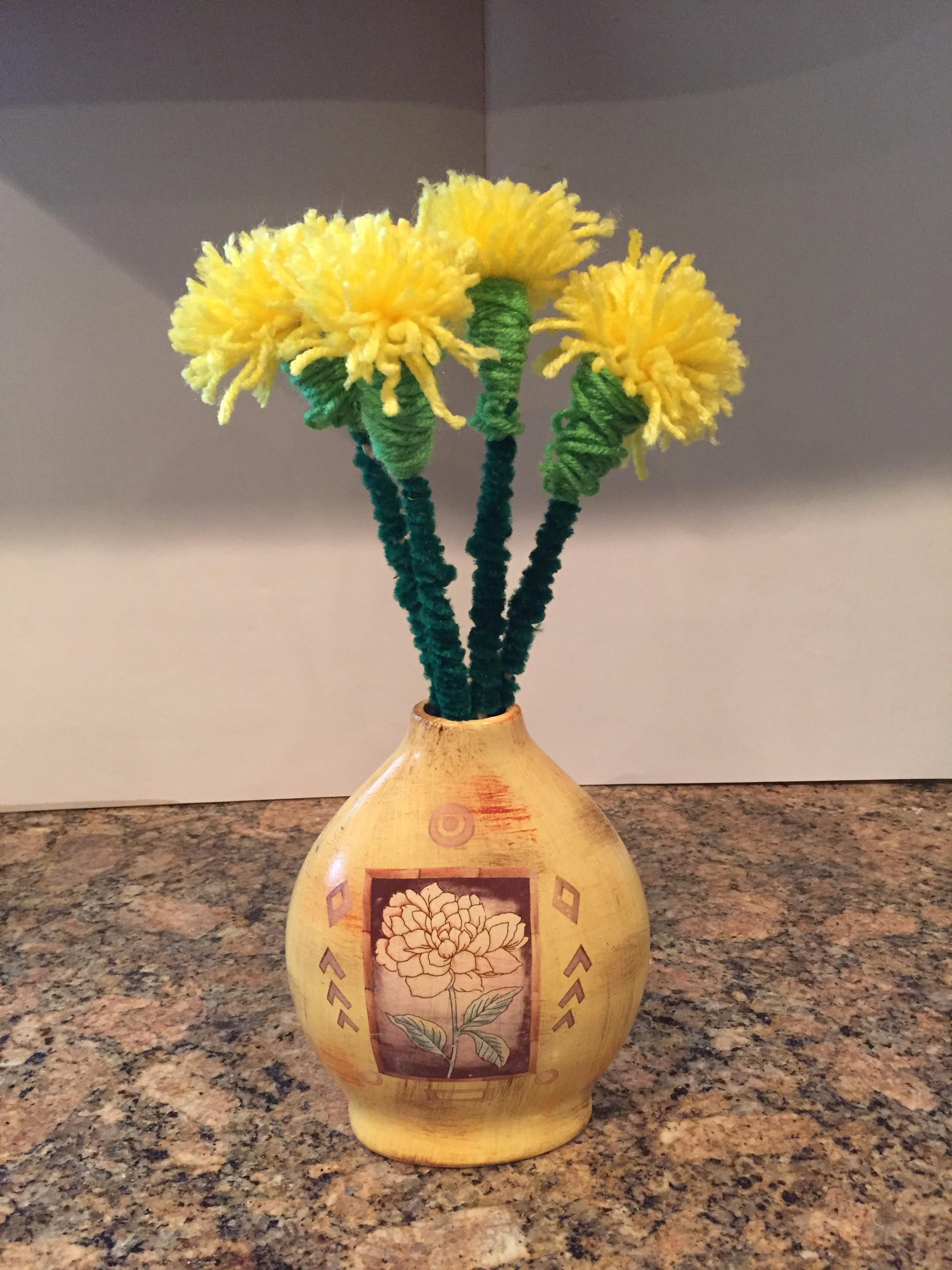 Yarn Flowers 5 Steps Instructables