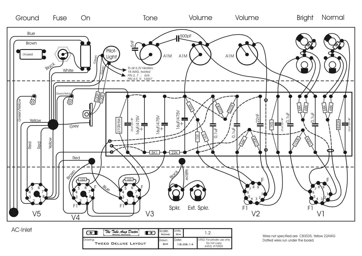 Fender Tweed Deluxe 5e3 Clone Build Based on TAD Tweed Deluxe Kit 18
