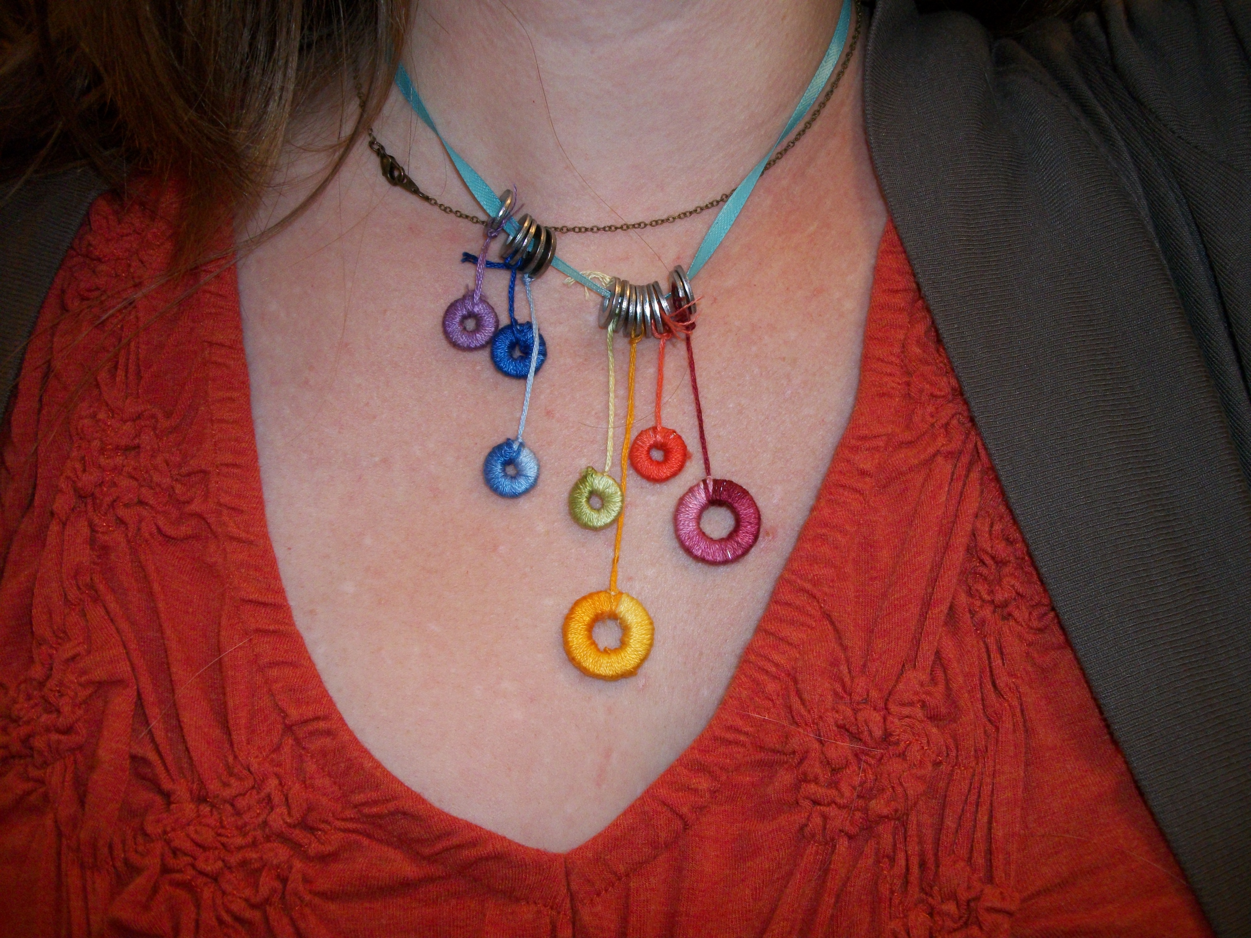 Hardware Jewelry Wrapped Washer Necklaces 5 Steps (with Pictures