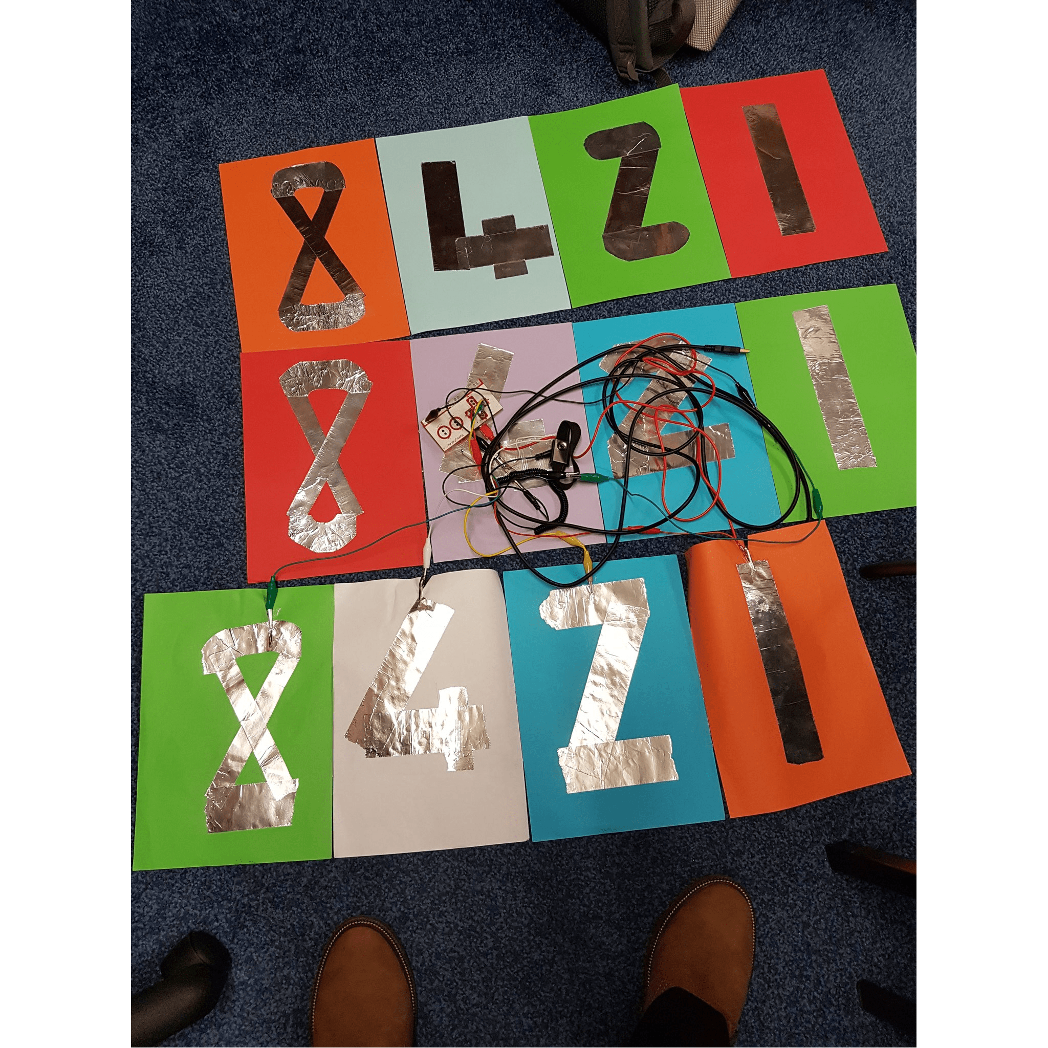 Binary Numbers Dance Mat Game With Makey Makey 5 Steps Instructables