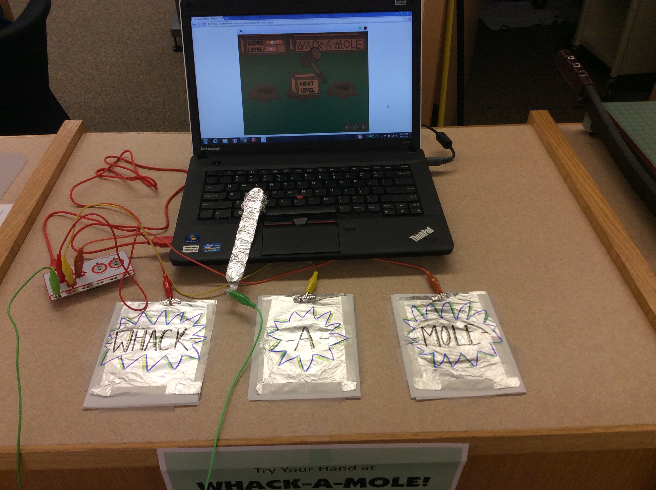 Whackamole Game With Makey Makey/Scratch Programming 4 Steps