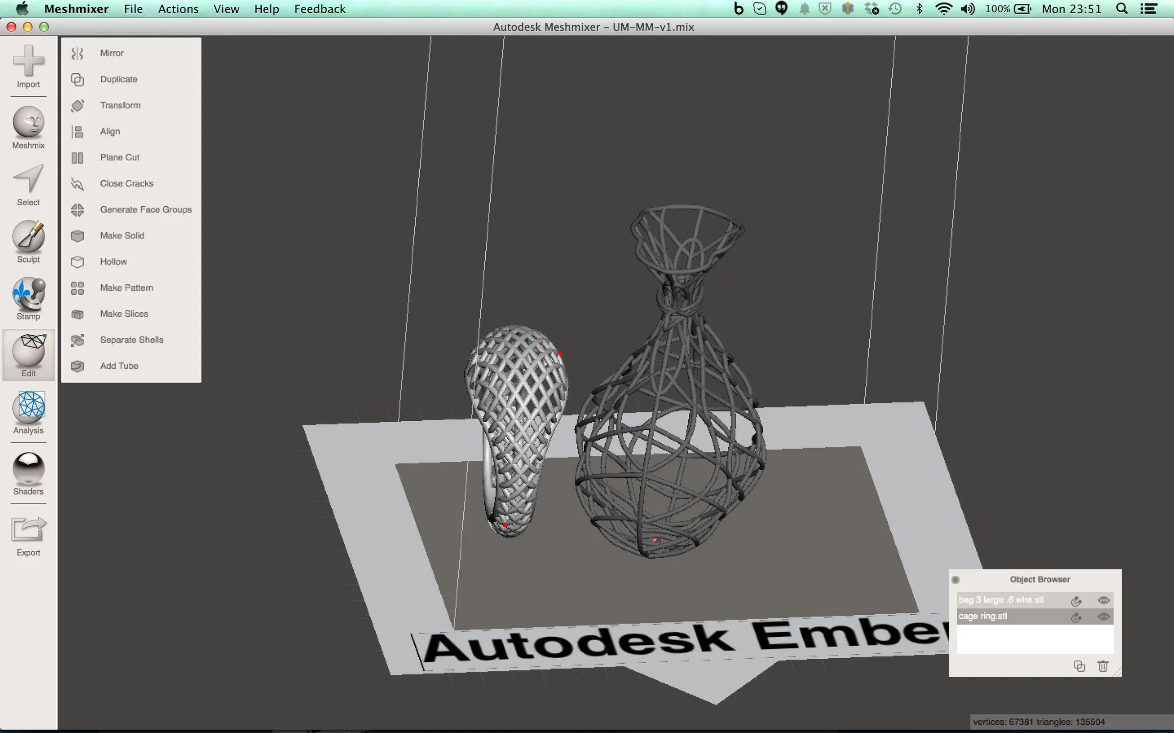 Meshmixer Combining Models Instructables