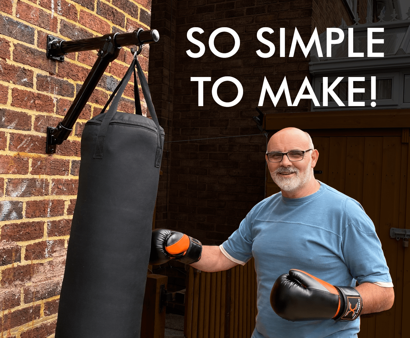 Punch Bag Wall Bracket Made From Scaffolding Keep Fit at Home 6