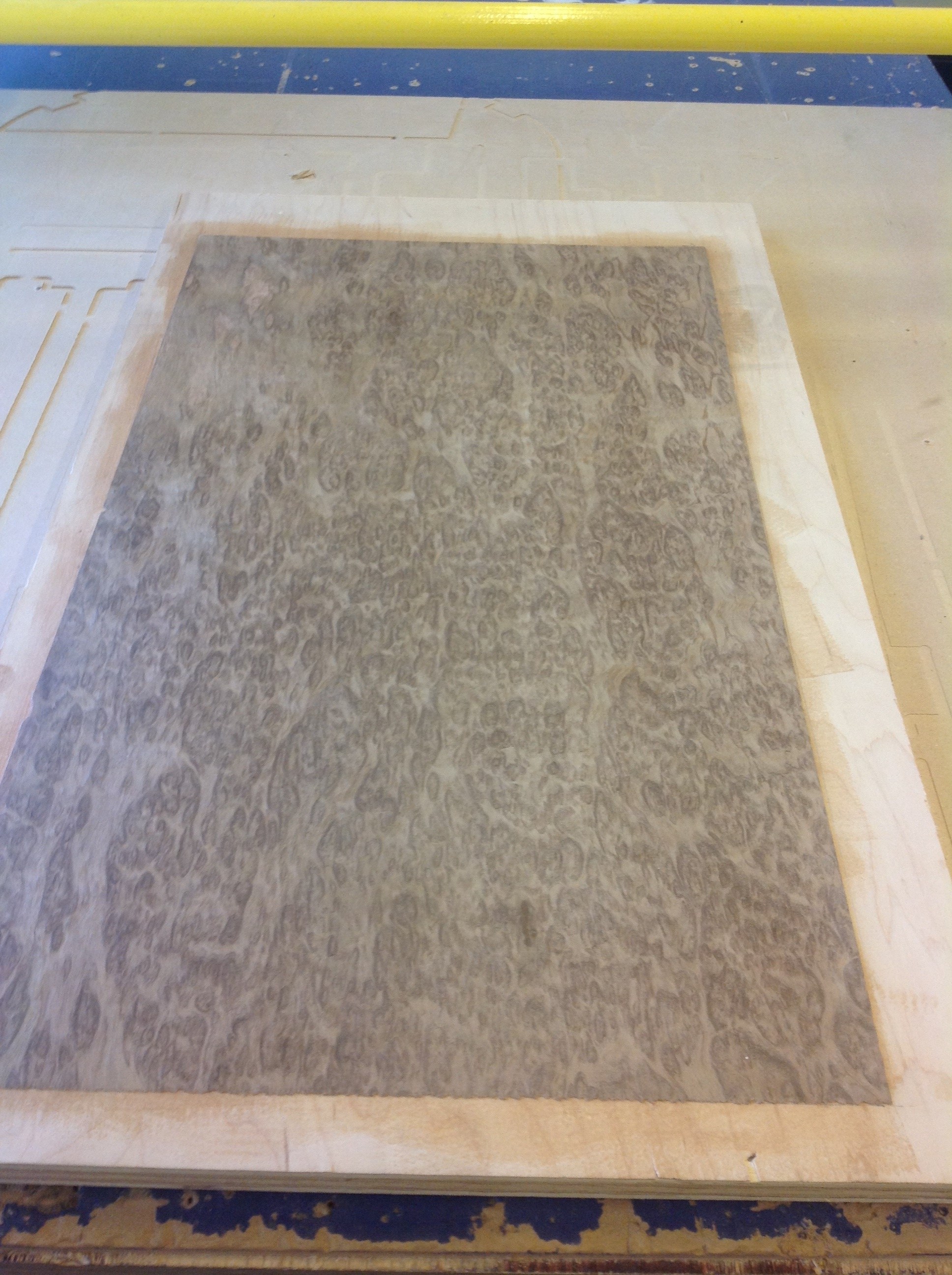 Burl Veneer End Table Made With CNC Router and Vacuum Bag System 7