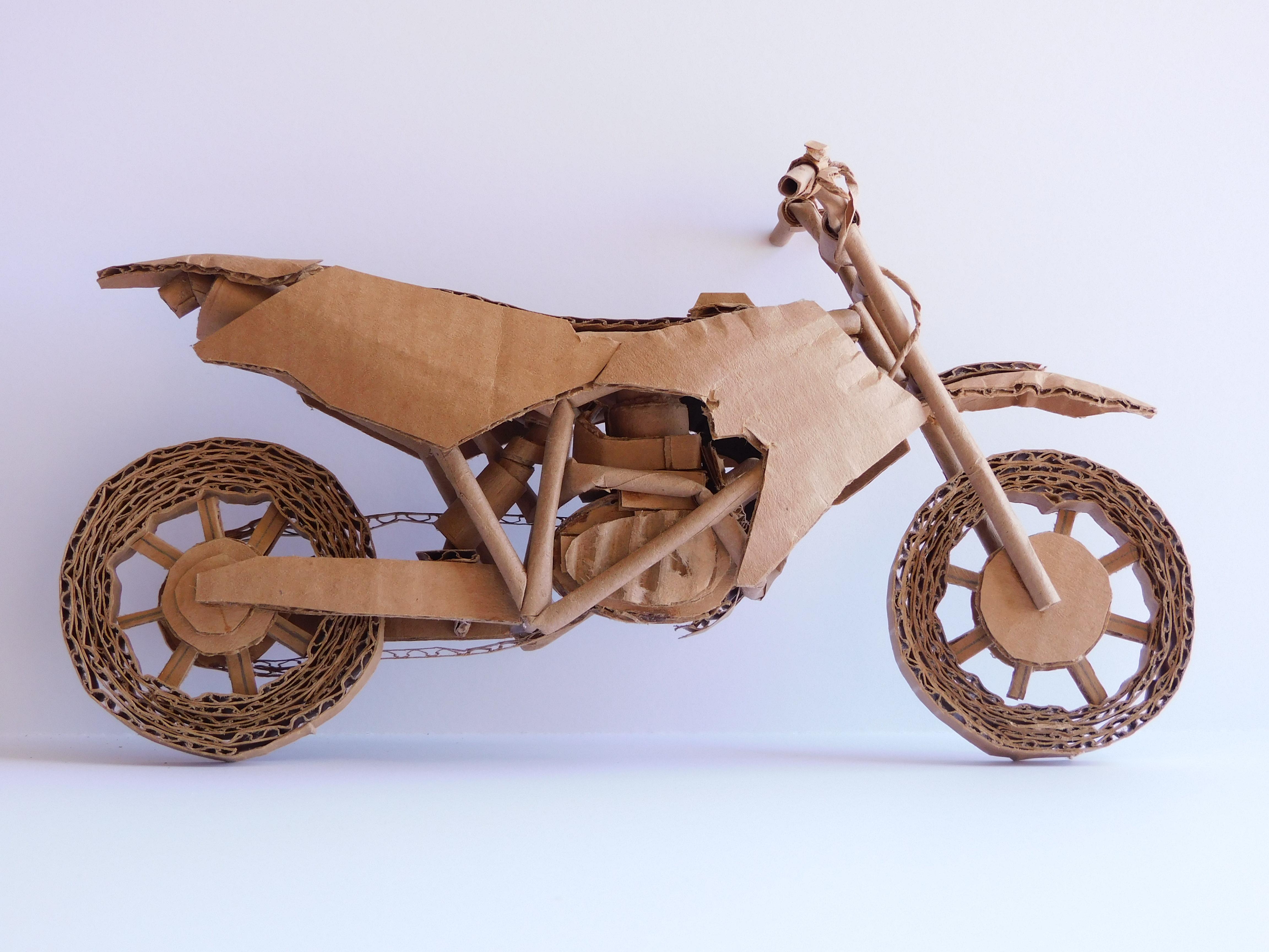 How to Make a Cardboard Model Dirt Bike 13 Steps (with Pictures