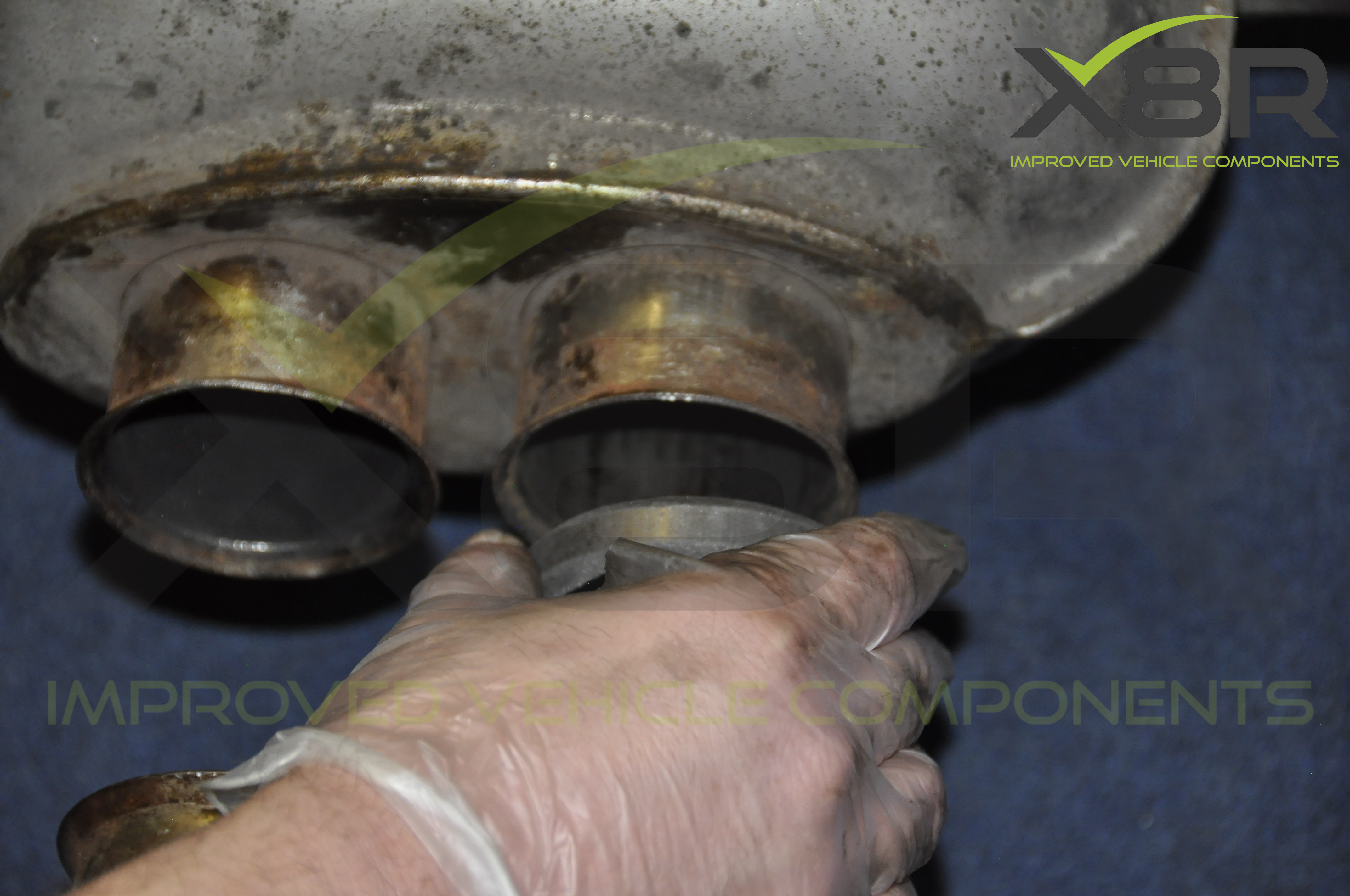 BMW E46 M3 Exhaust Muffler Back Box Flange Rusted Corroded Flanges