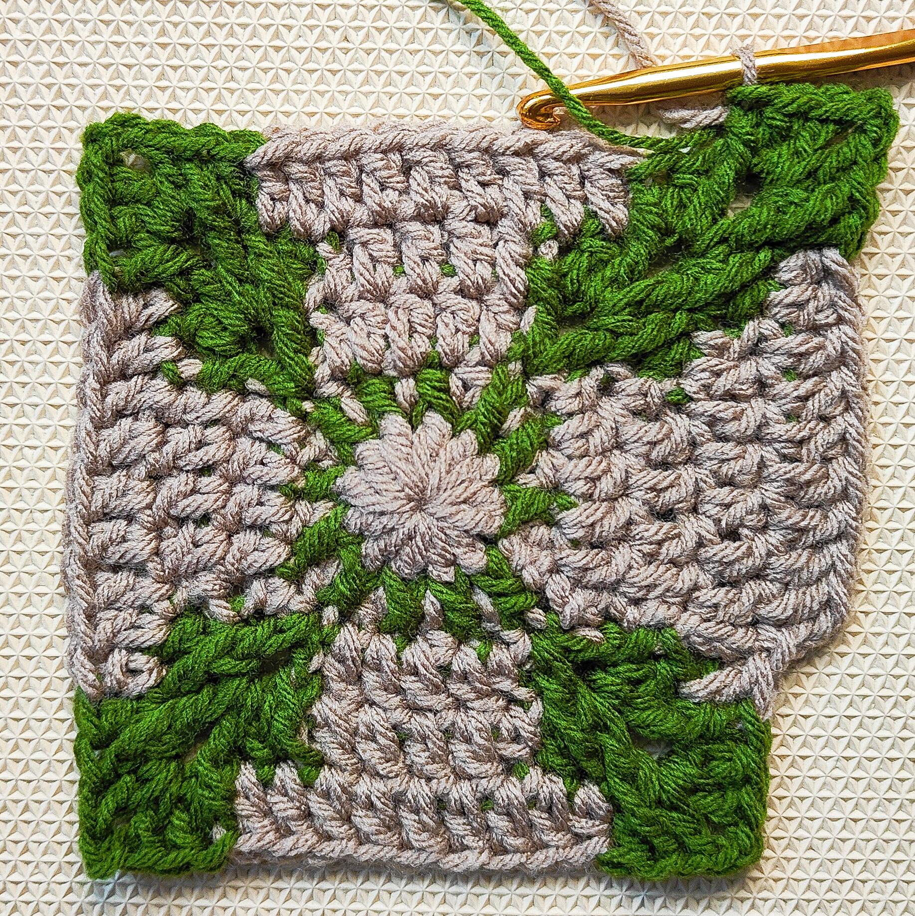 Beaming Crochet Afghan Square Part of Melange Blanket CAL 7 Steps
