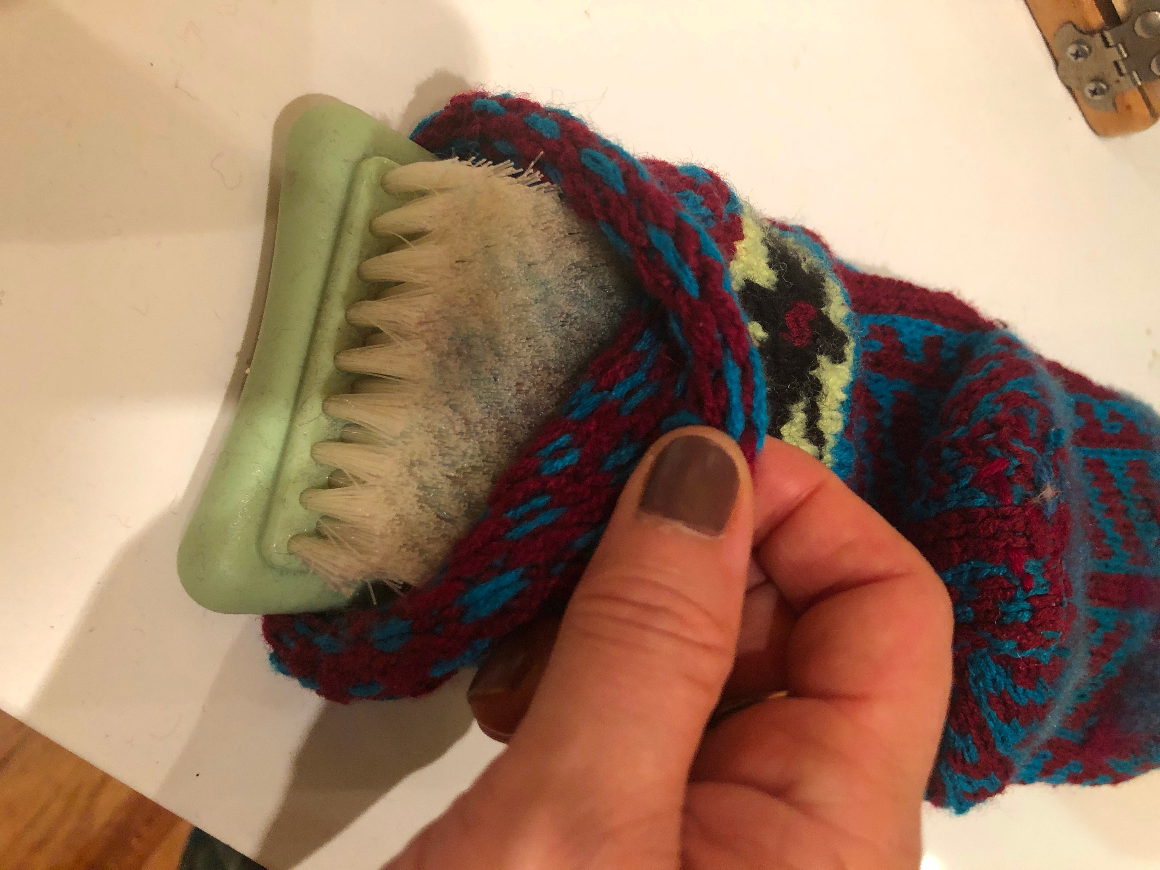 Repairing Holy Wool Slipper Socks W/ Needle Felting 6 Steps (with