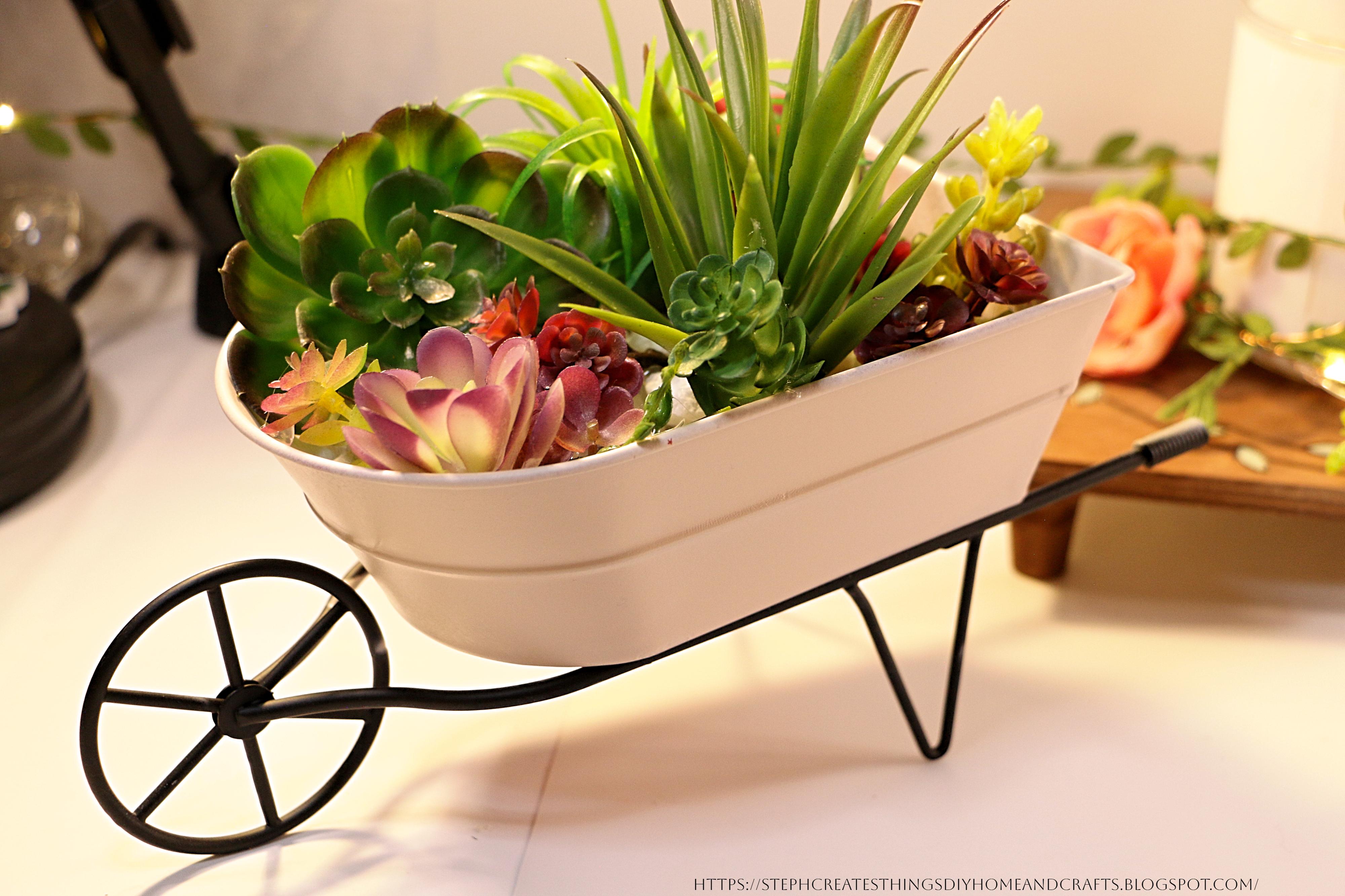 $5 MINI WHEELBARROW DECORATION REDESIGN : 5 Steps (with Pictures