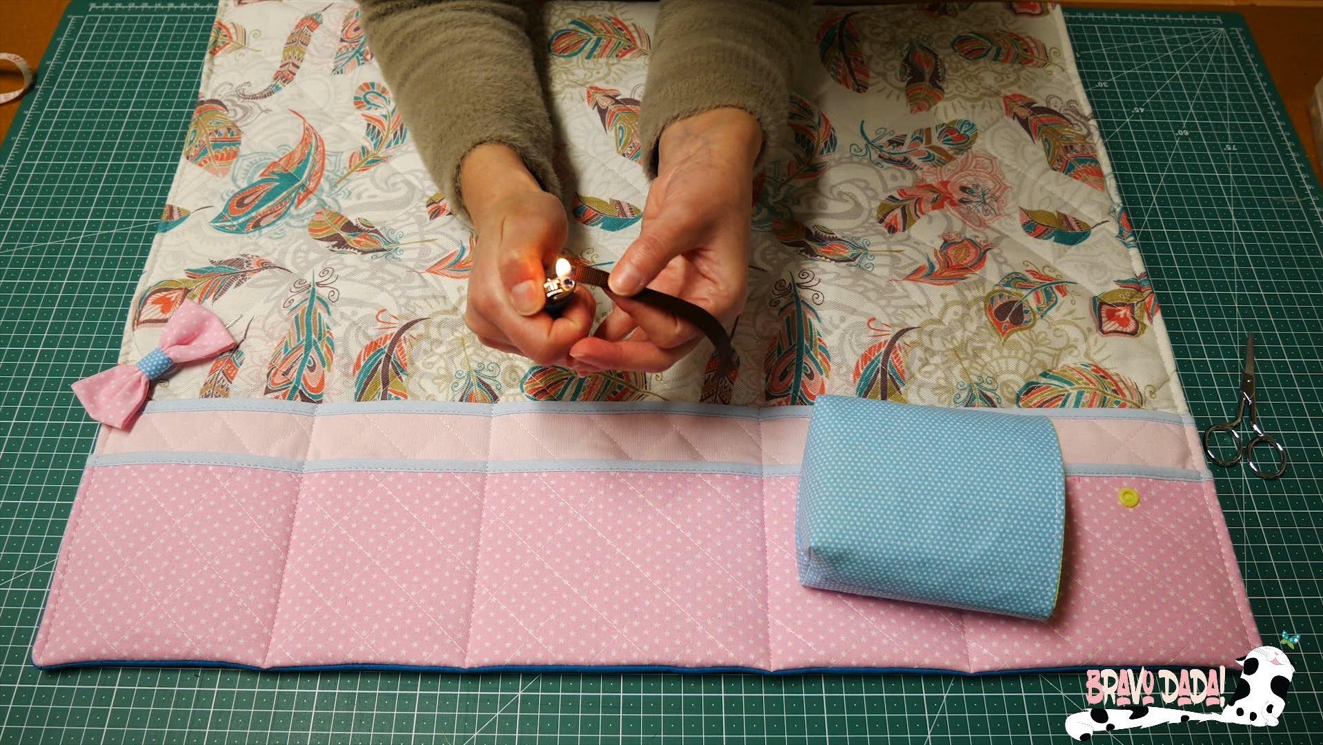 DIY How to Make a Quilted Sewing Machine Mat With Pockets and Thread