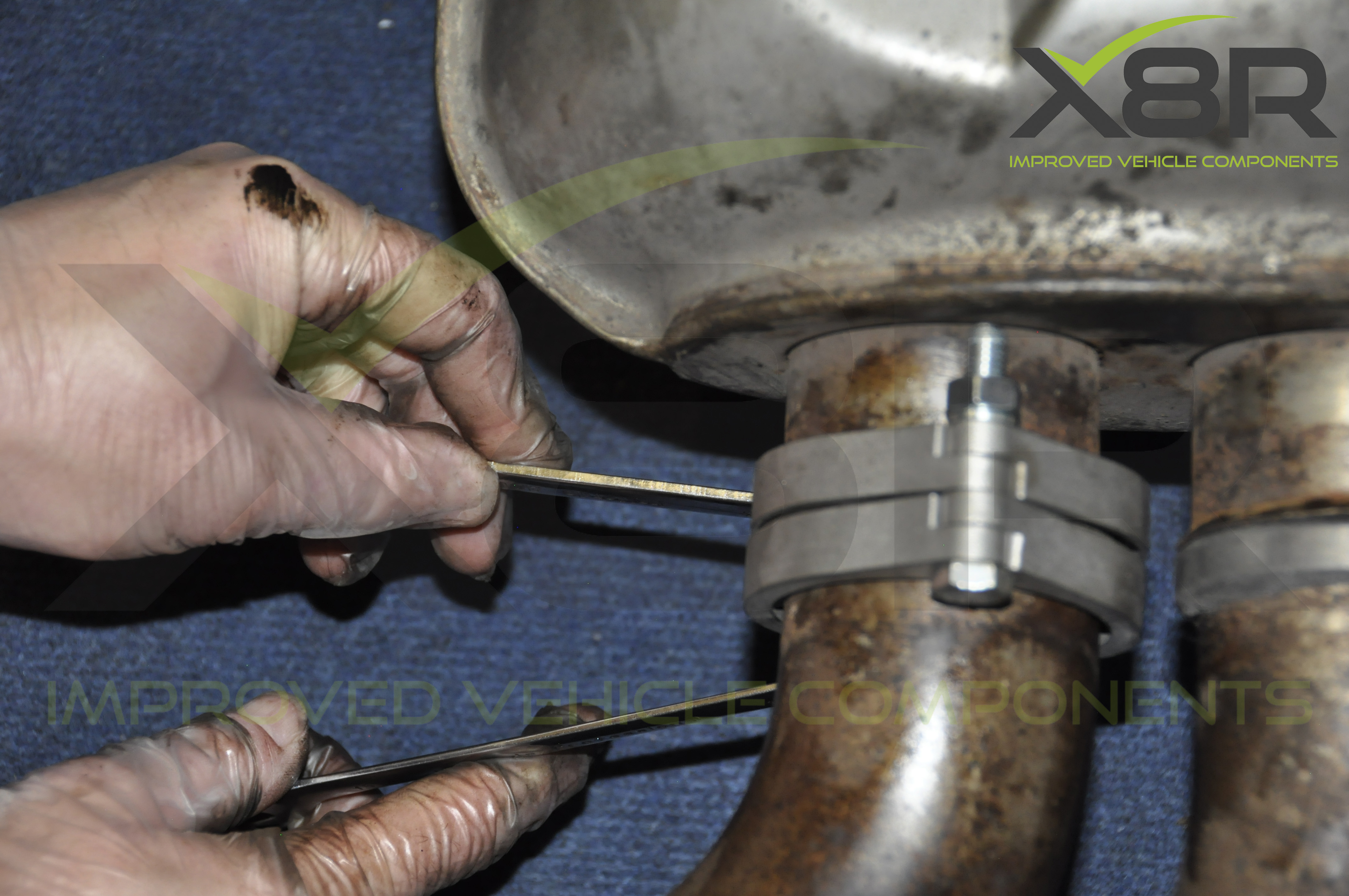 BMW E46 M3 Exhaust Muffler Back Box Flange Rusted Corroded Flanges