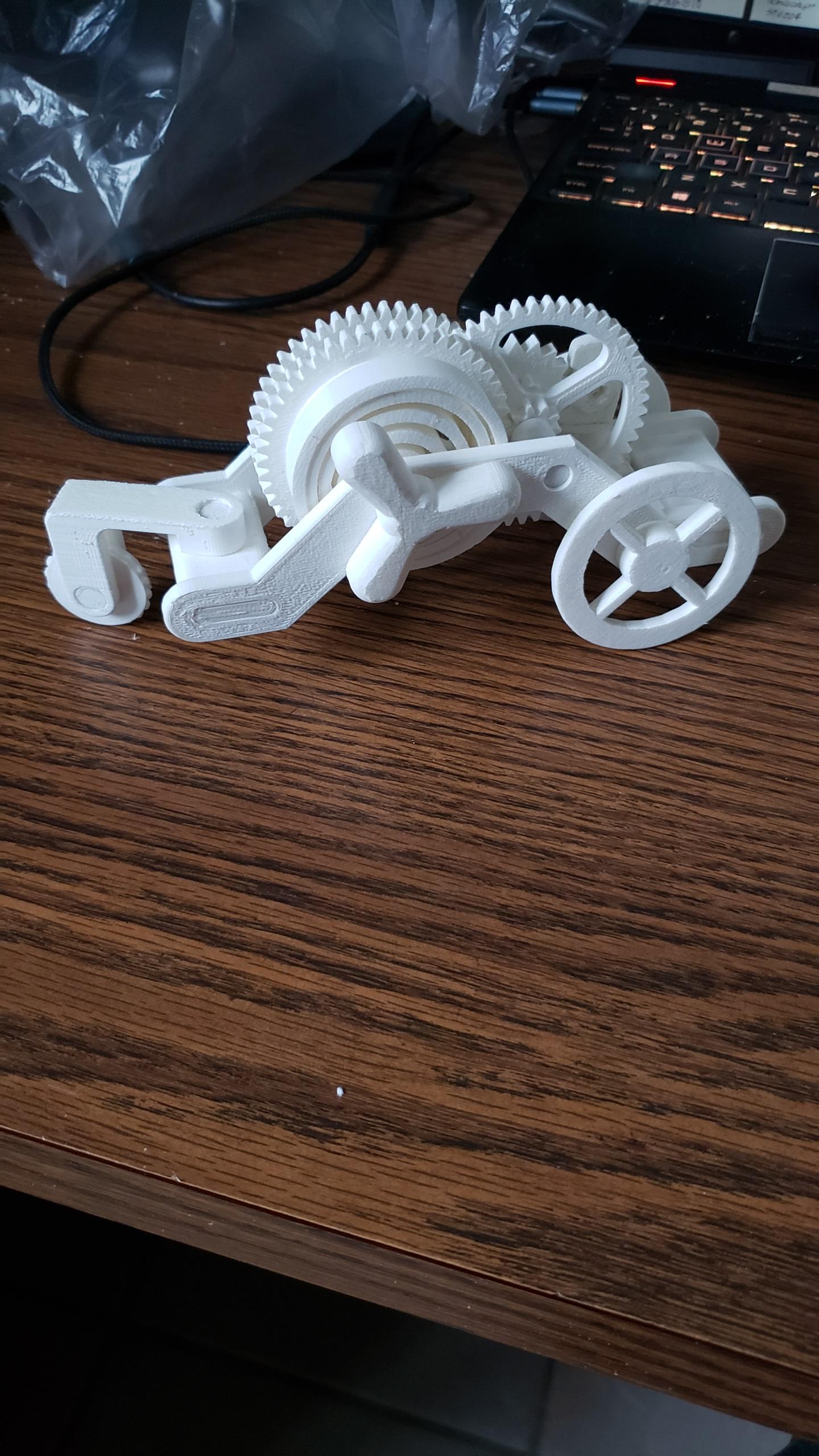 A 3D Printed Windup Car Using a "Runaway Escapement" Speed Regulator