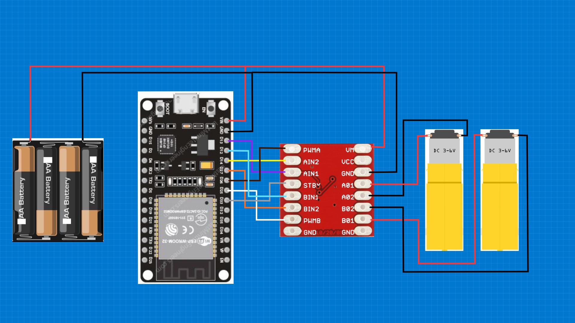 Simple 2 Wheel ESP32 Robot Using the TB6612FNG Dual Motor Controller