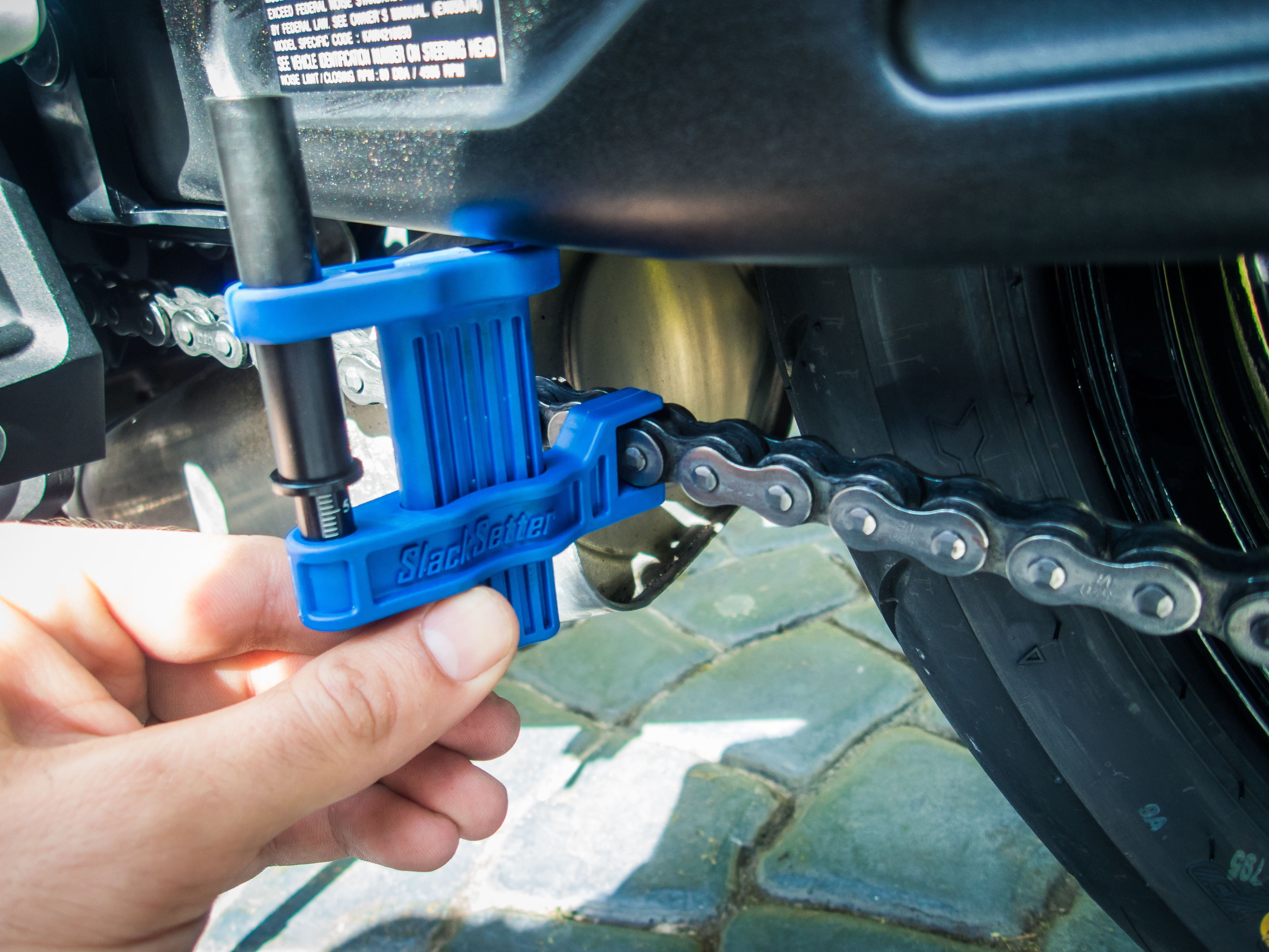 DIY Motorcycle Chain Tension Adjustment & Rear Wheel Alignment 13