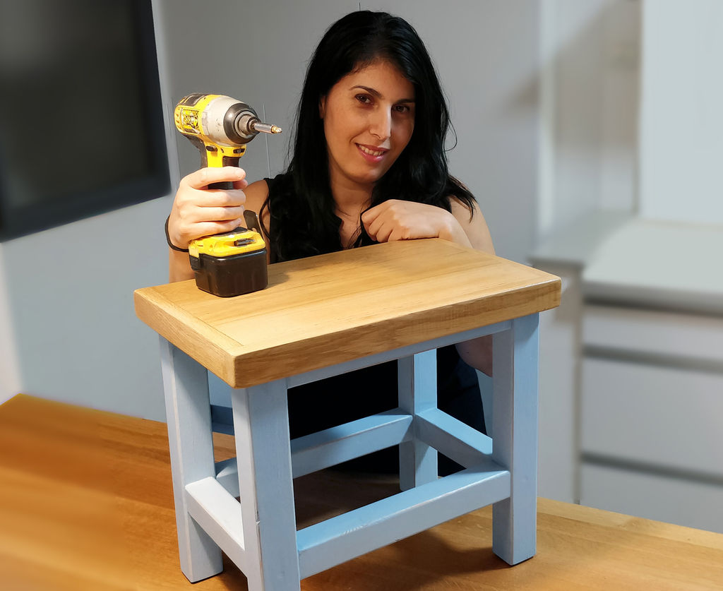 My Wife's First Project Simple Wooden Stool Surprise DIY