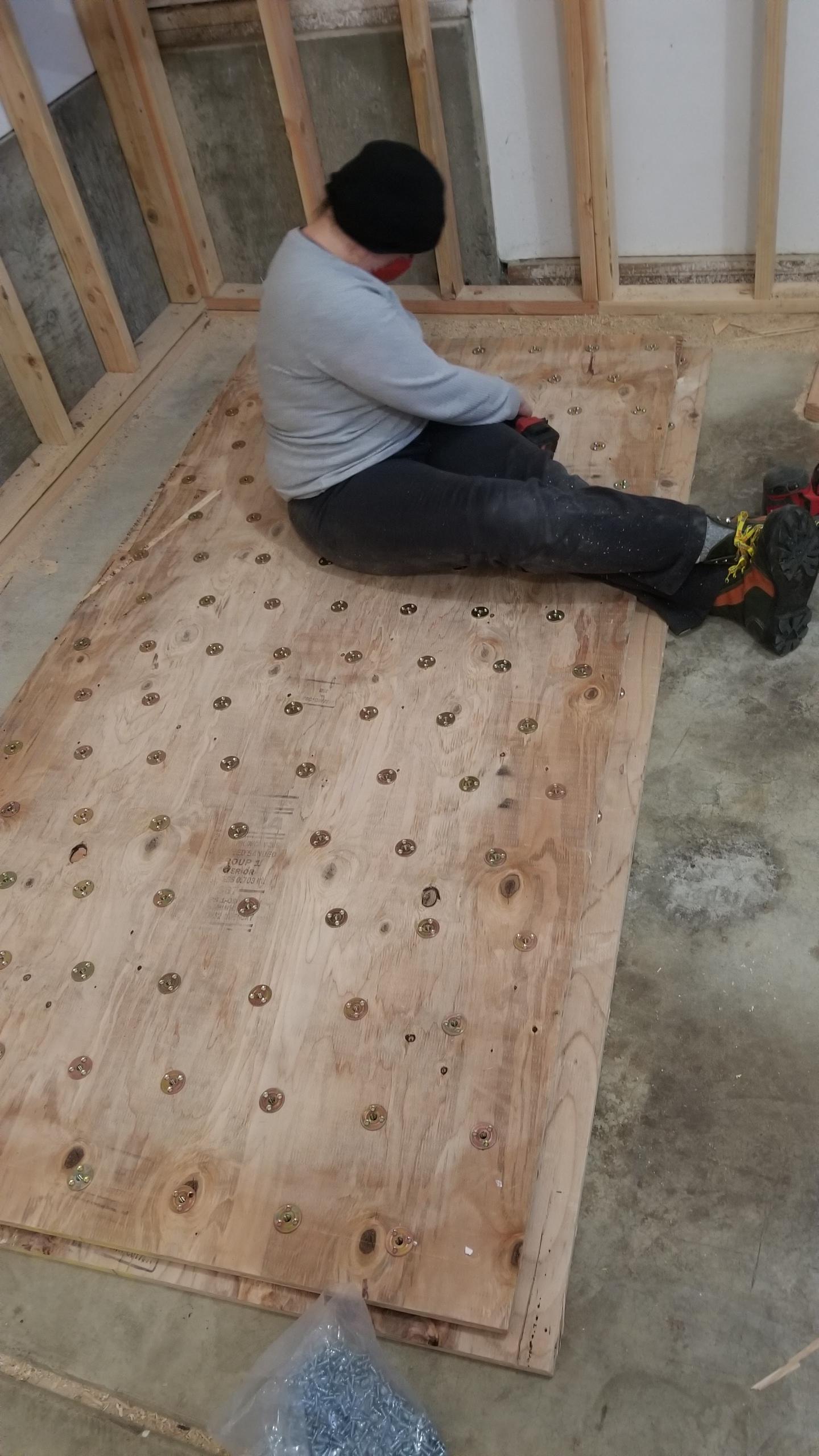 How to Build a Garage Bouldering Wall With Inside Storage Shelves 13