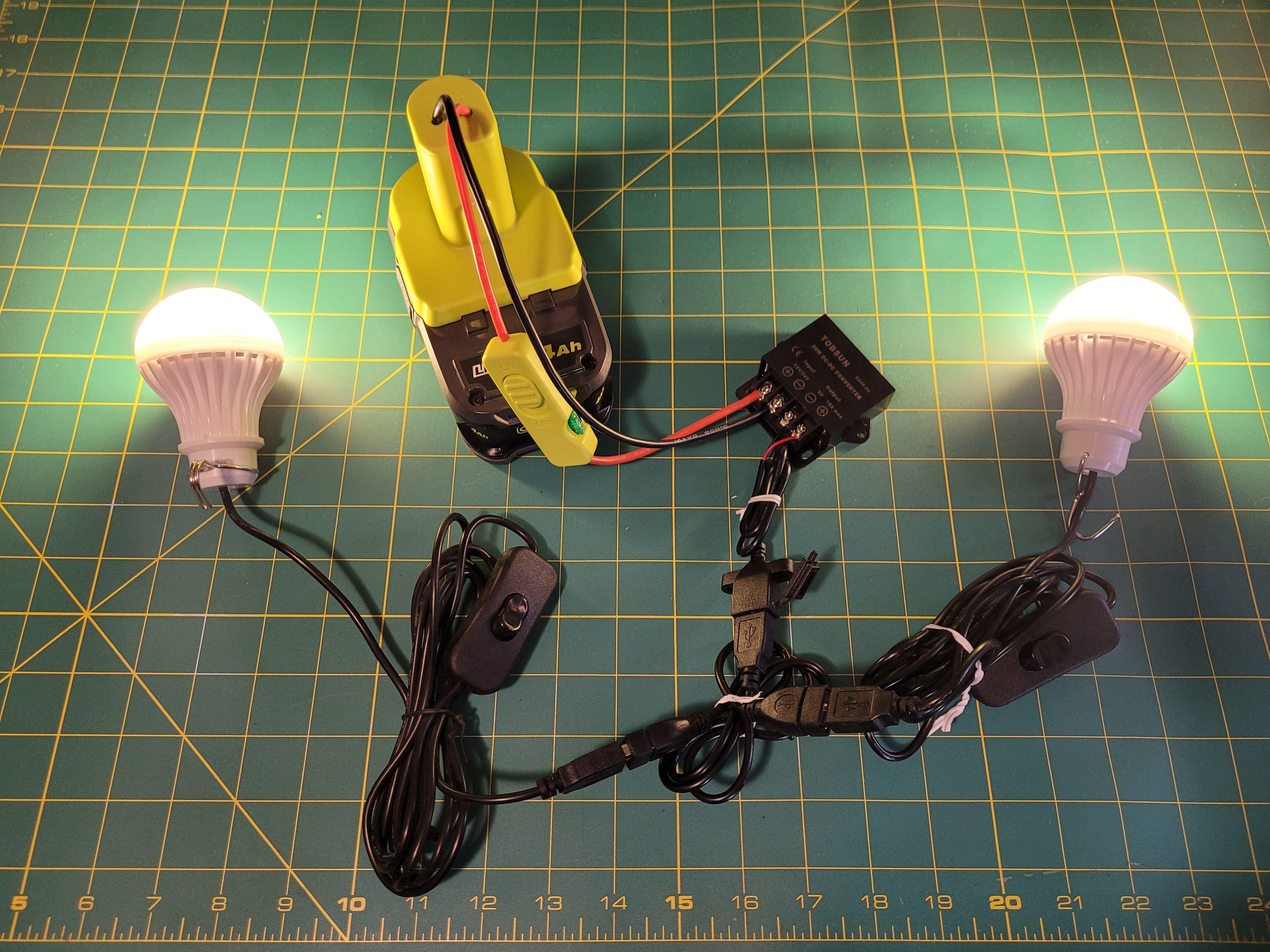 Get USB 5v Out of Your Ryobi 18v Batteries Great for Powering Your