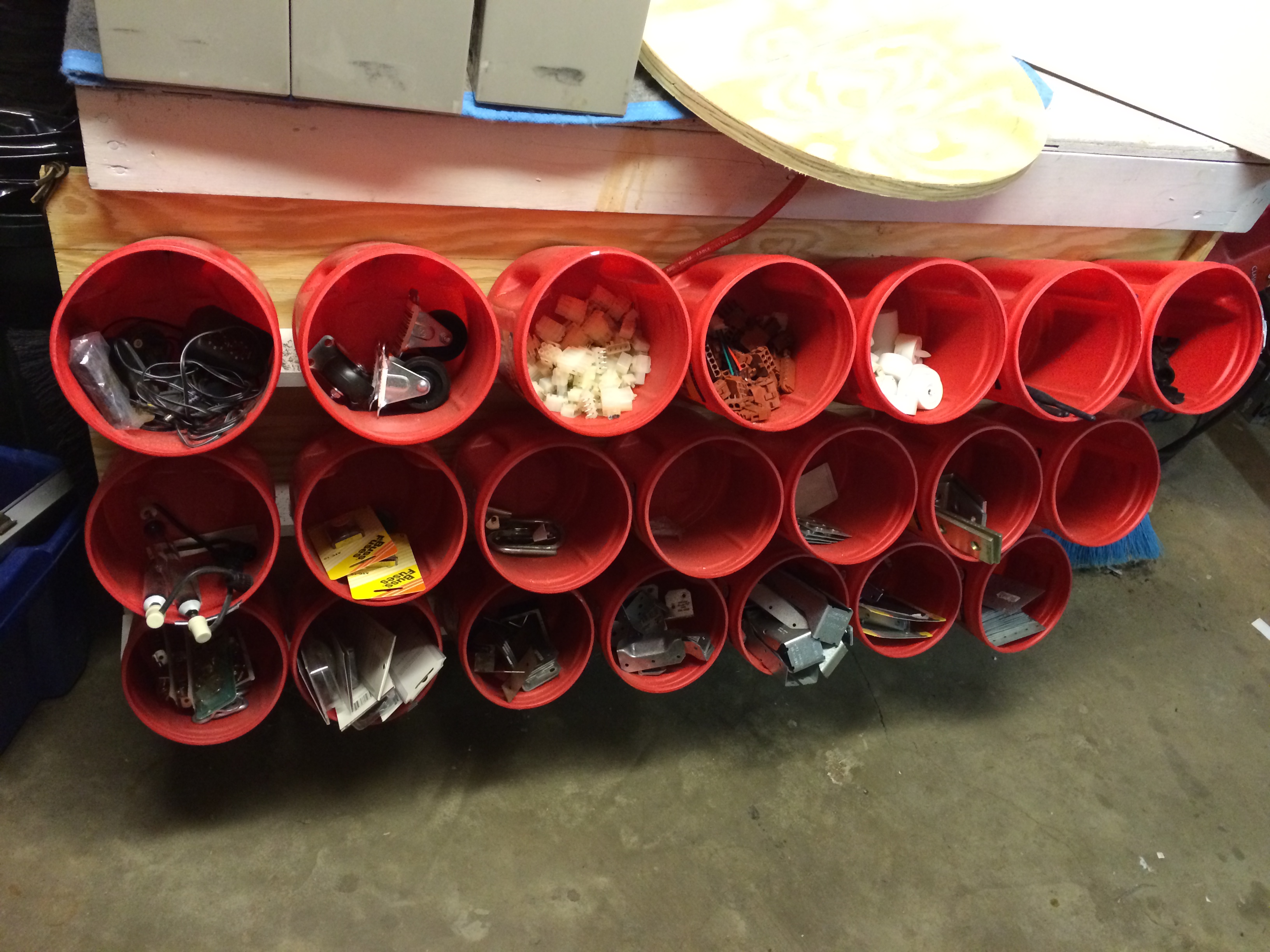 Storage Bin Rack From Recycled Plastic Coffee Containers 9 Steps