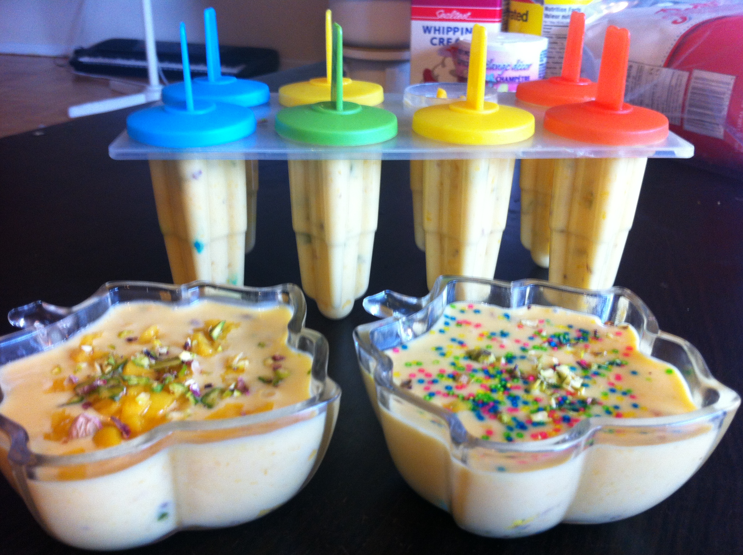 Mango Pistachio Kulfi / Ice Cream Inside a Real Mango 5 Steps