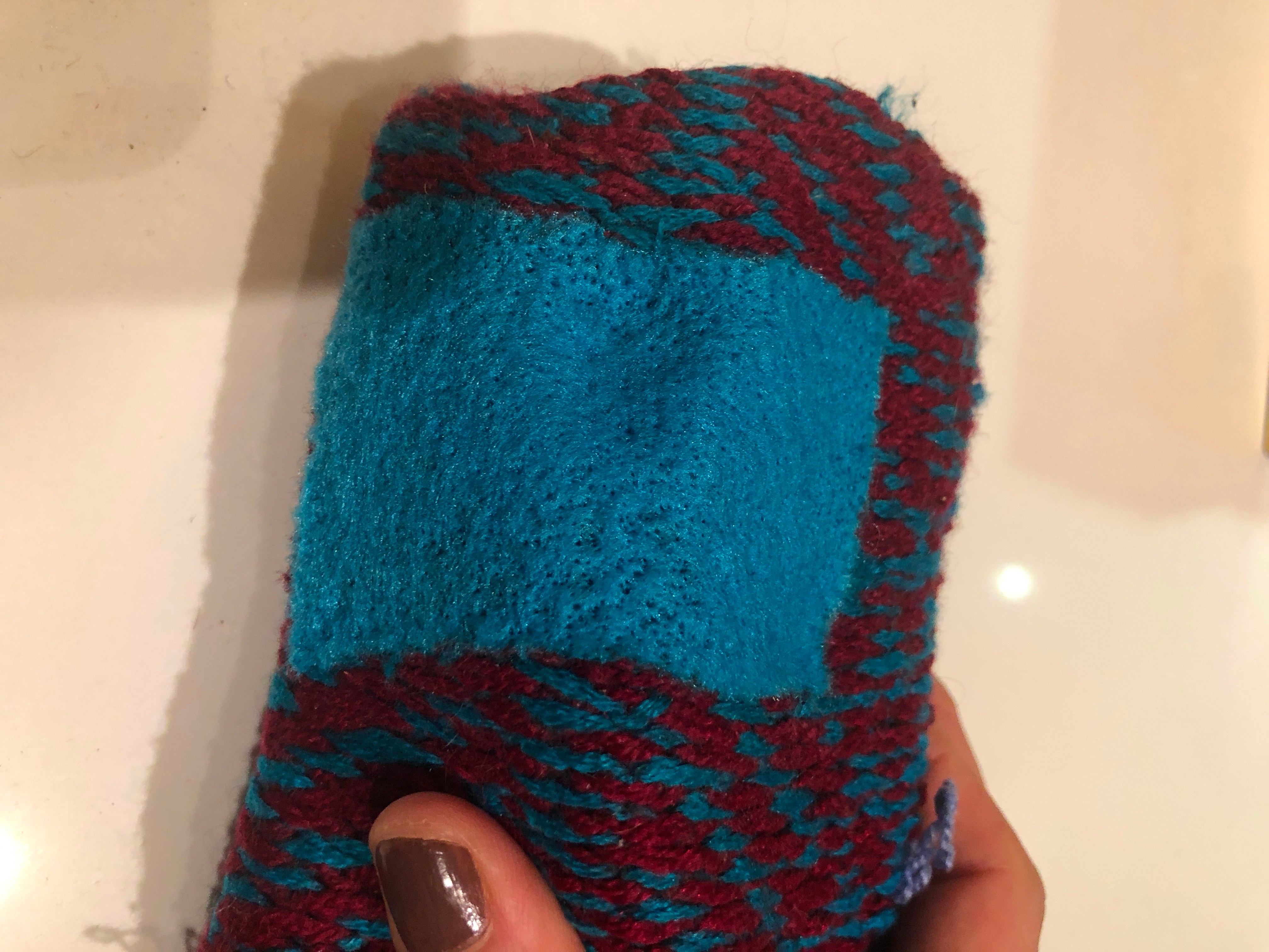 Repairing Holy Wool Slipper Socks W/ Needle Felting 6 Steps (with