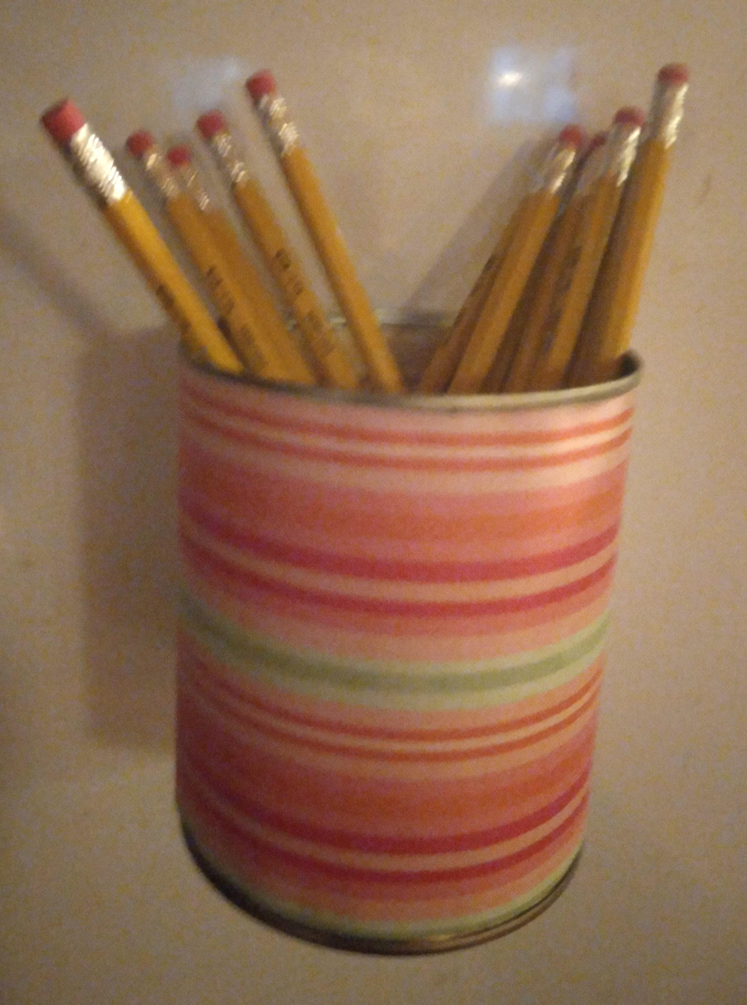 Recycled Can Pencil Holder 5 Steps Instructables