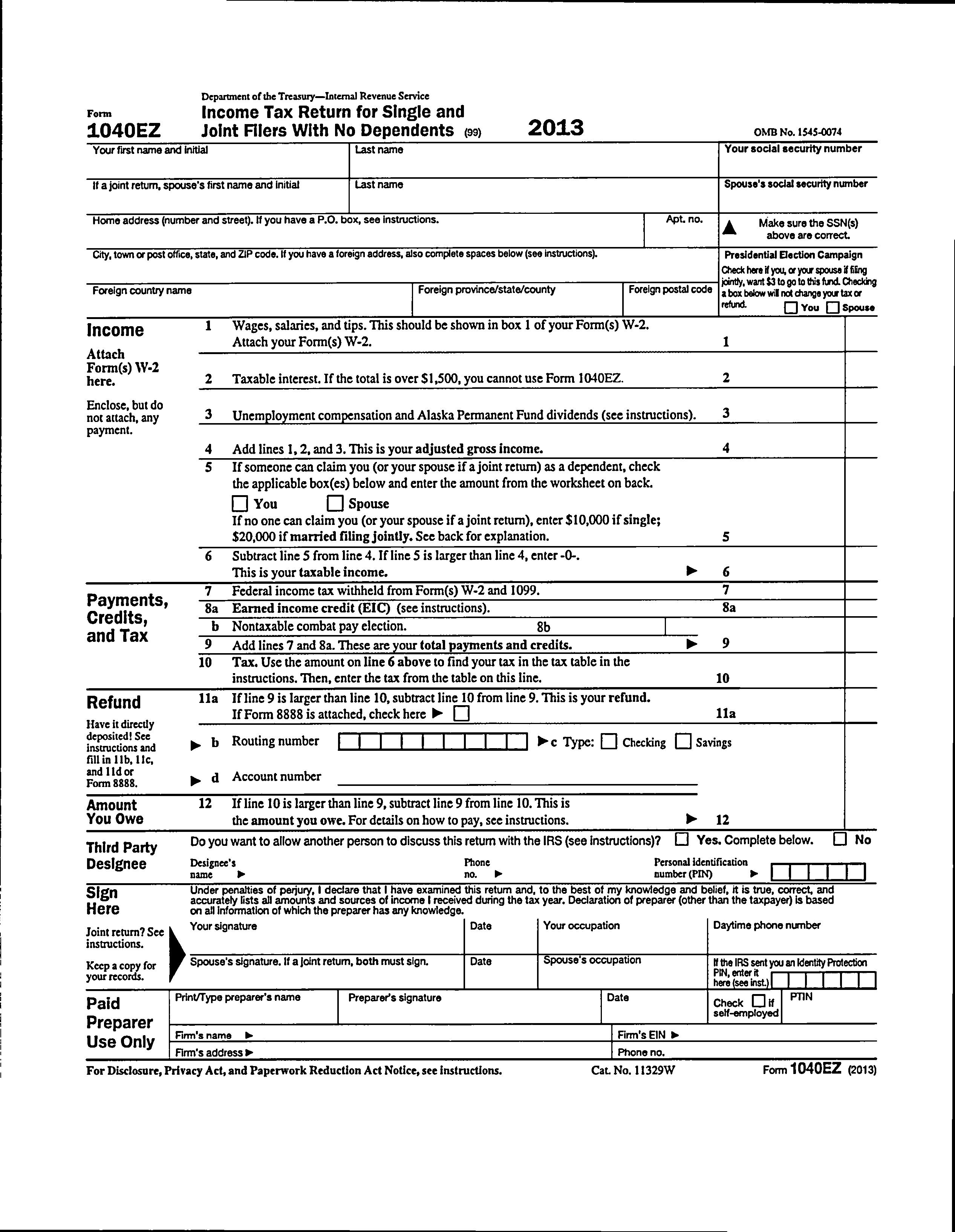 How to Prepare 1040 EZ Tax Return As Student : 8 Steps - Instructables