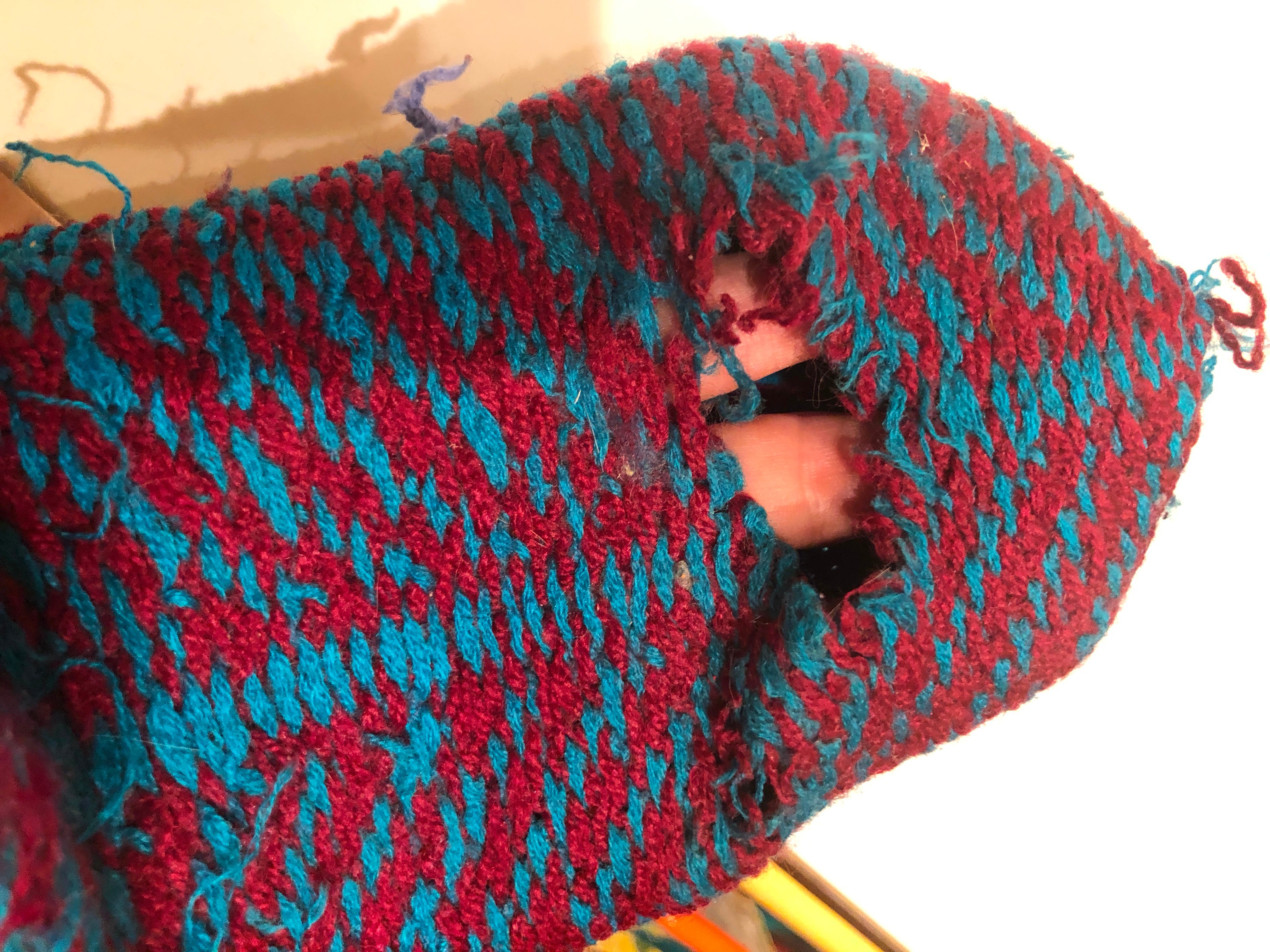 Repairing Holy Wool Slipper Socks W/ Needle Felting 6 Steps (with