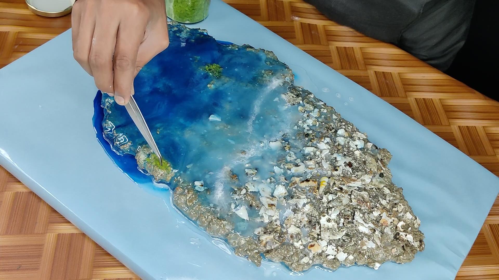 Seaside Serenity Making an Ocean Diorama Seashell Clock With Epoxy