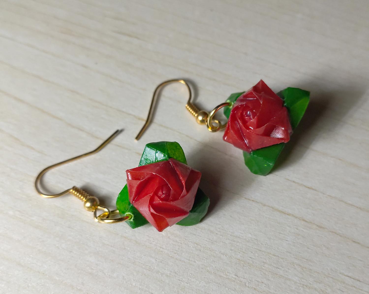 Discover 89+ paper quilling rose earrings latest esthdonghoadian