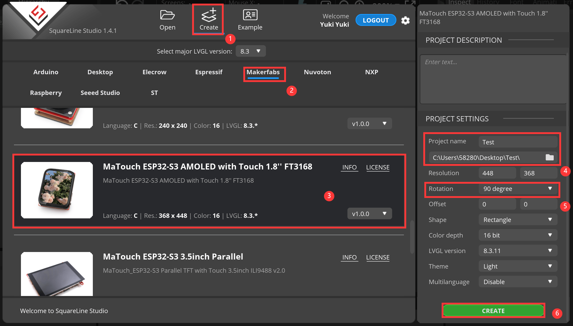 Matouch ESP32S3 AMOLED 1.8" & LVGL Made a Beautiful Ui 4 Steps