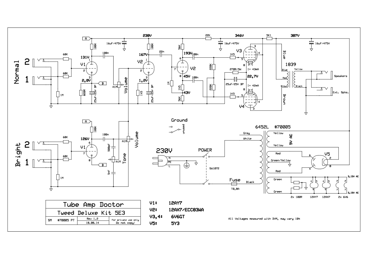 Fender Tweed Deluxe 5e3 Clone Build Based on TAD Tweed Deluxe Kit : 18
