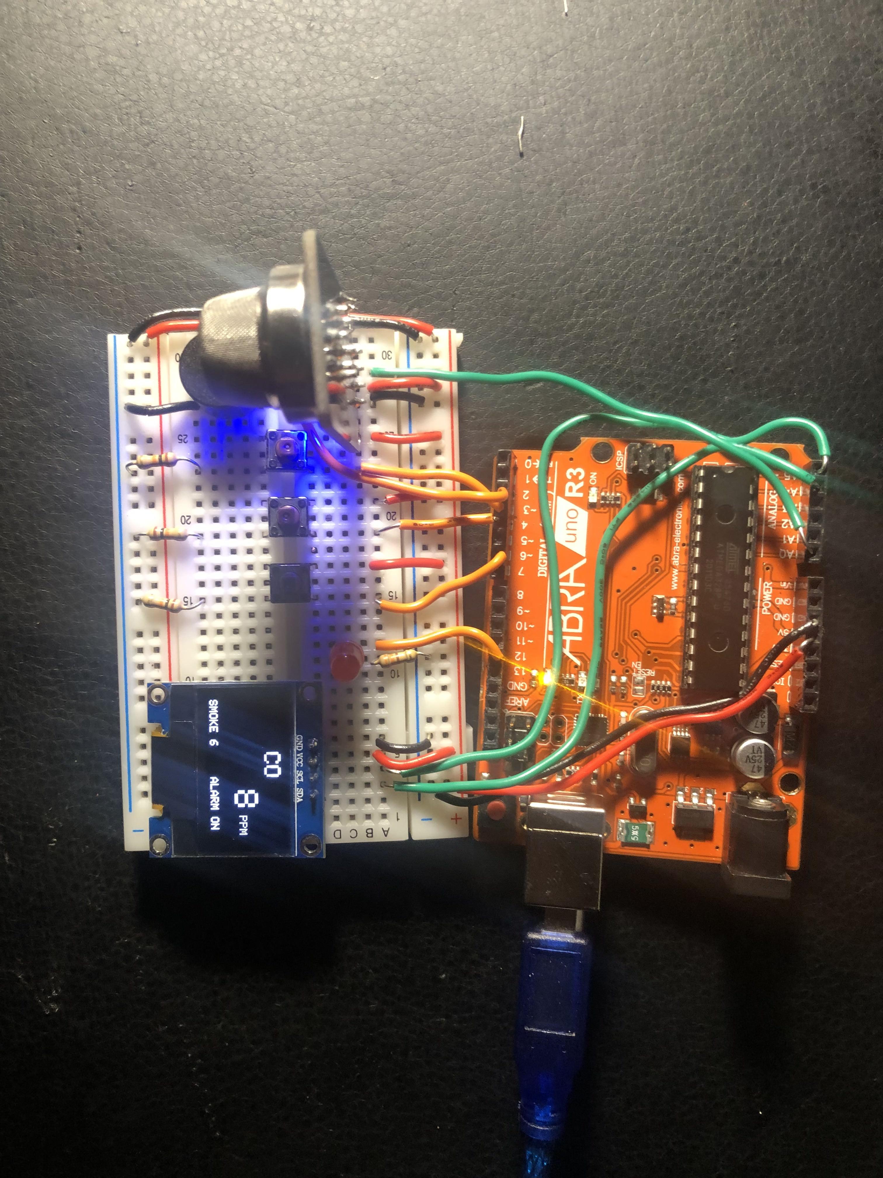 Smoke and Carbon Monoxide Detector Using Arduino, the MQ2 Gas Sensor
