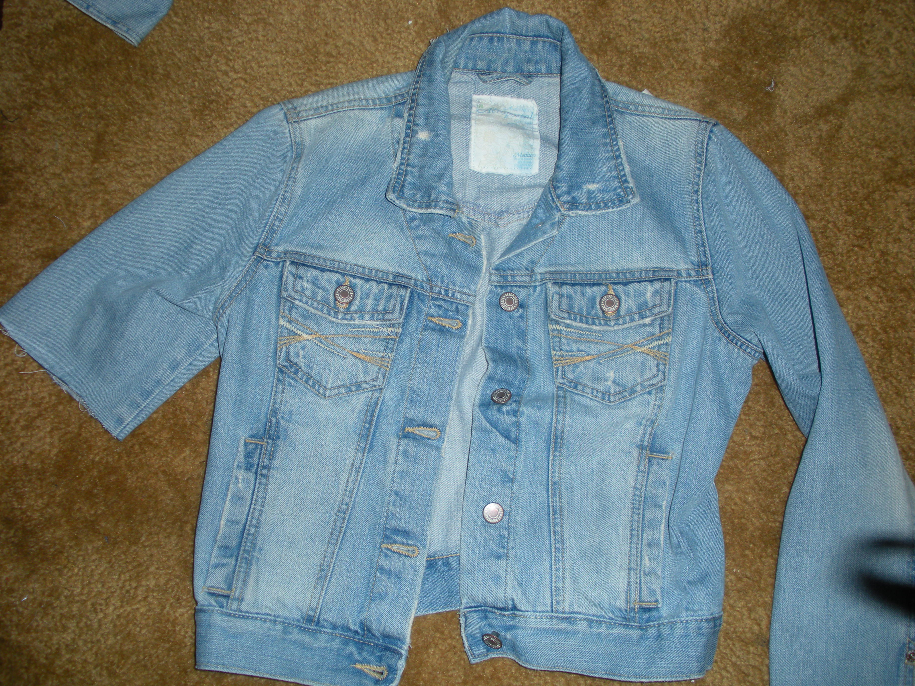 Transform a Frumpy, Old Denim Jacket Into a Cute NOSEW Bolero 4
