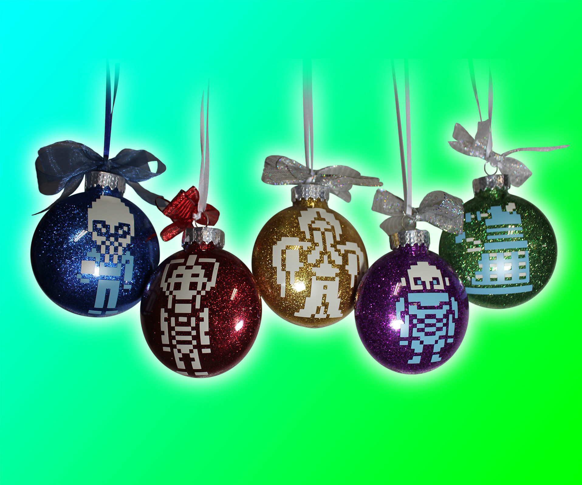 Doctor Who Christmas Gifts Vinyl Doctor Who Glitter Christmas Ornaments With Double Bow 9 Steps