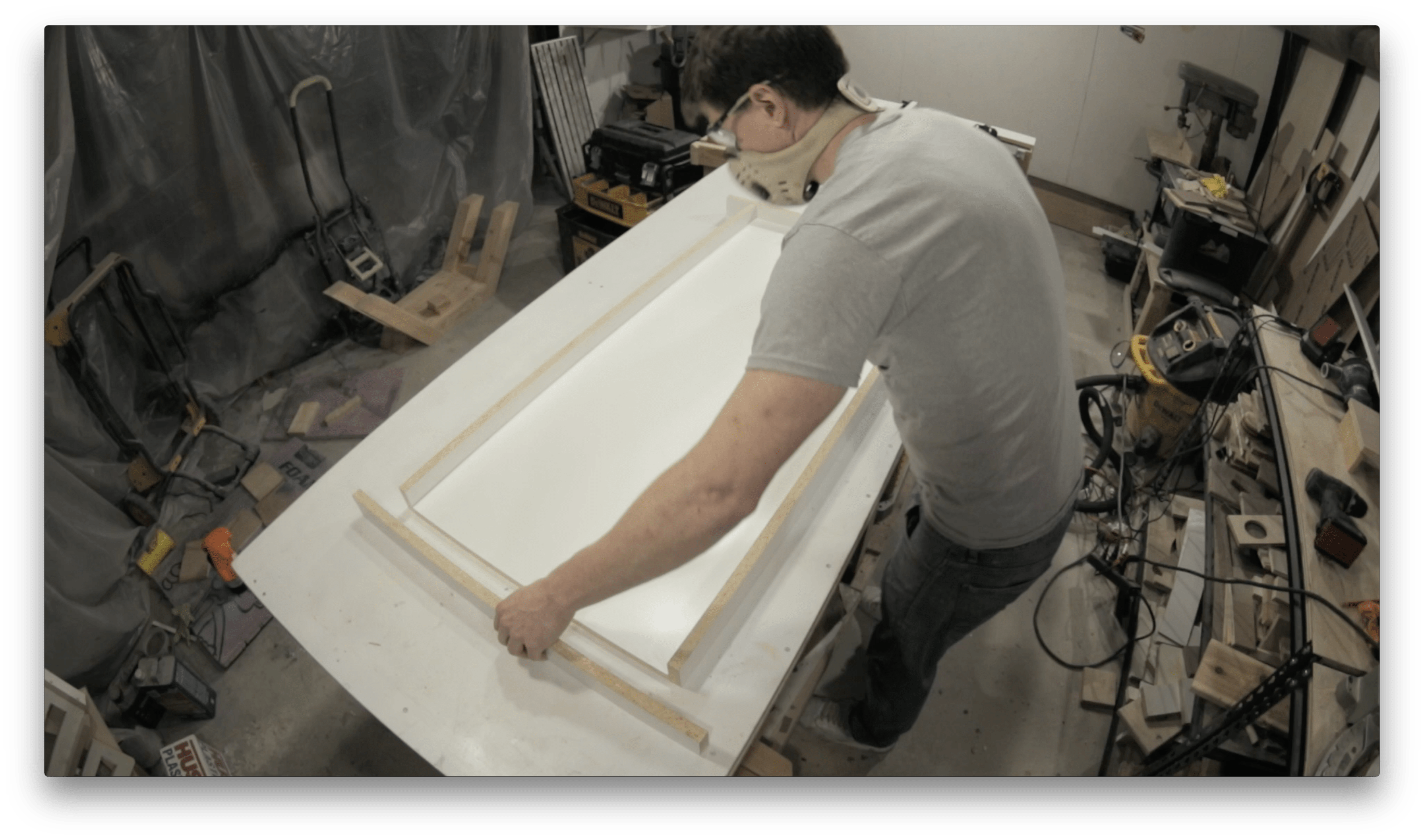 Make a "Marble" Table From Concrete W/ Torched Wood Base 9 Steps