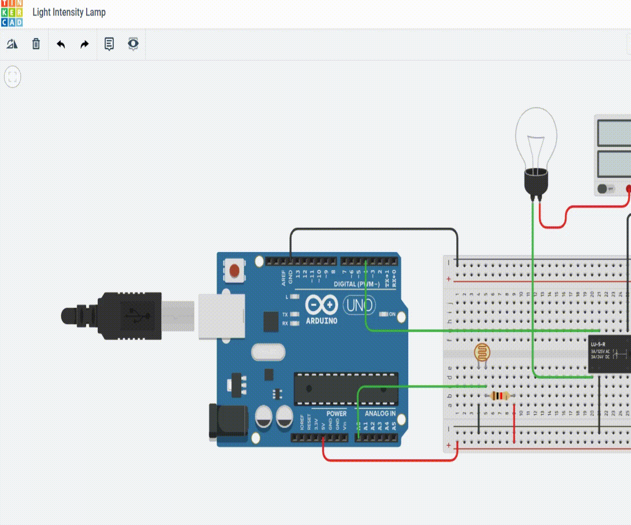 Simulating a Relay Activated Lamp in TinkerCAD 3 Steps Instructables