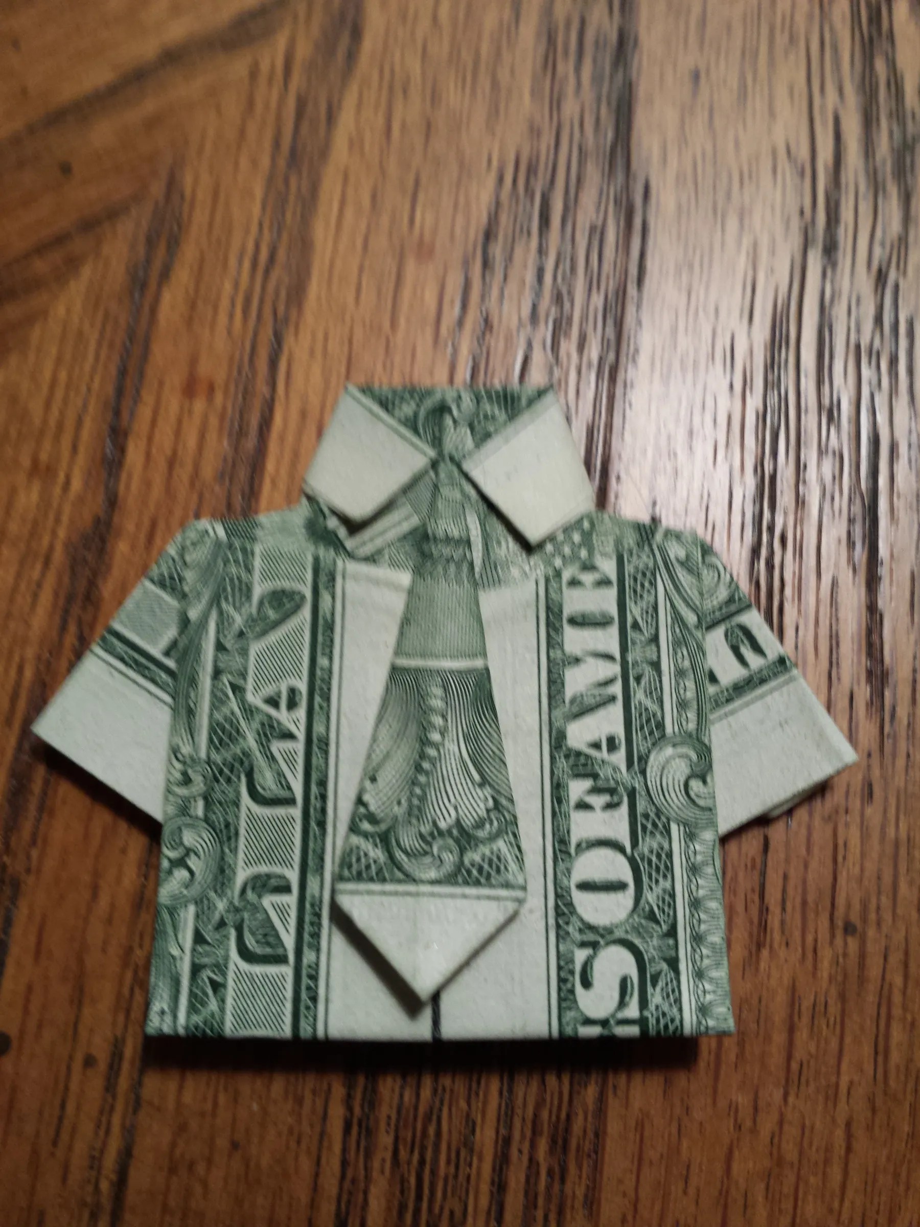 Dollar Bill Origami Shirt and Tie 15 Steps (with Pictures