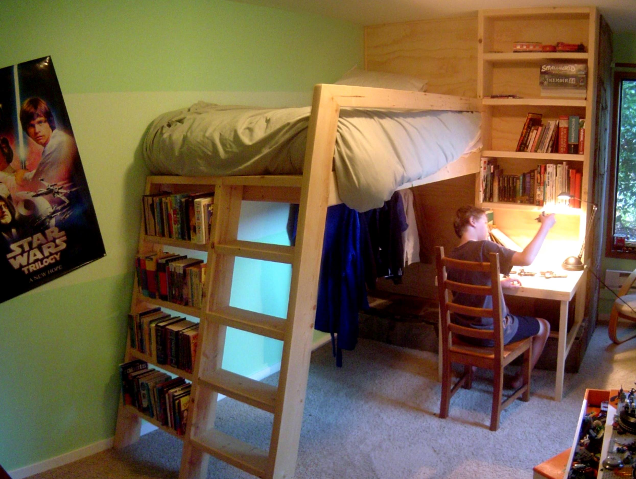 Loft Beds With Bookshelf Ladders 14 Steps (with Pictures) Instructables
