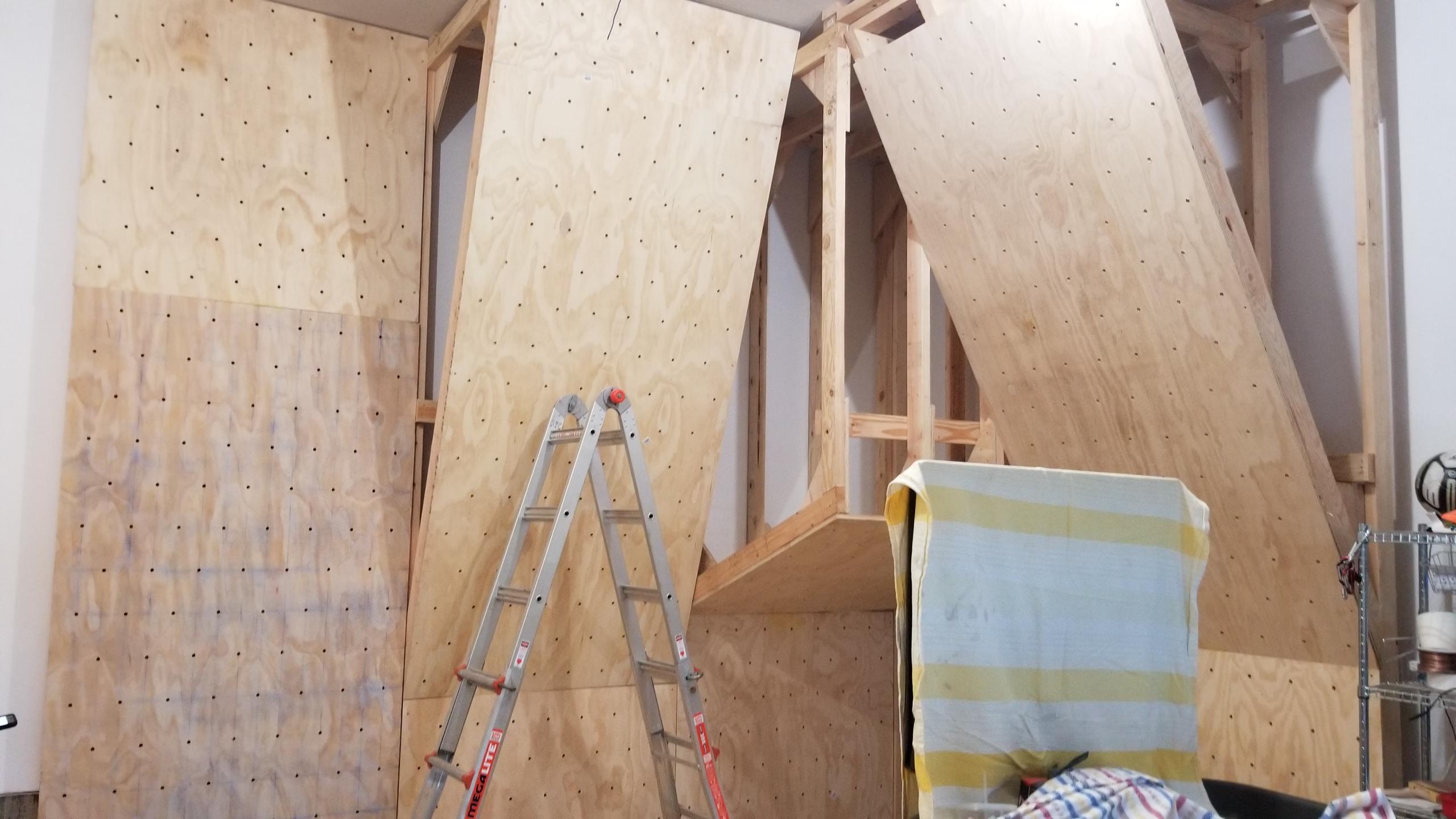 How to Build a Garage Bouldering Wall With Inside Storage Shelves 13