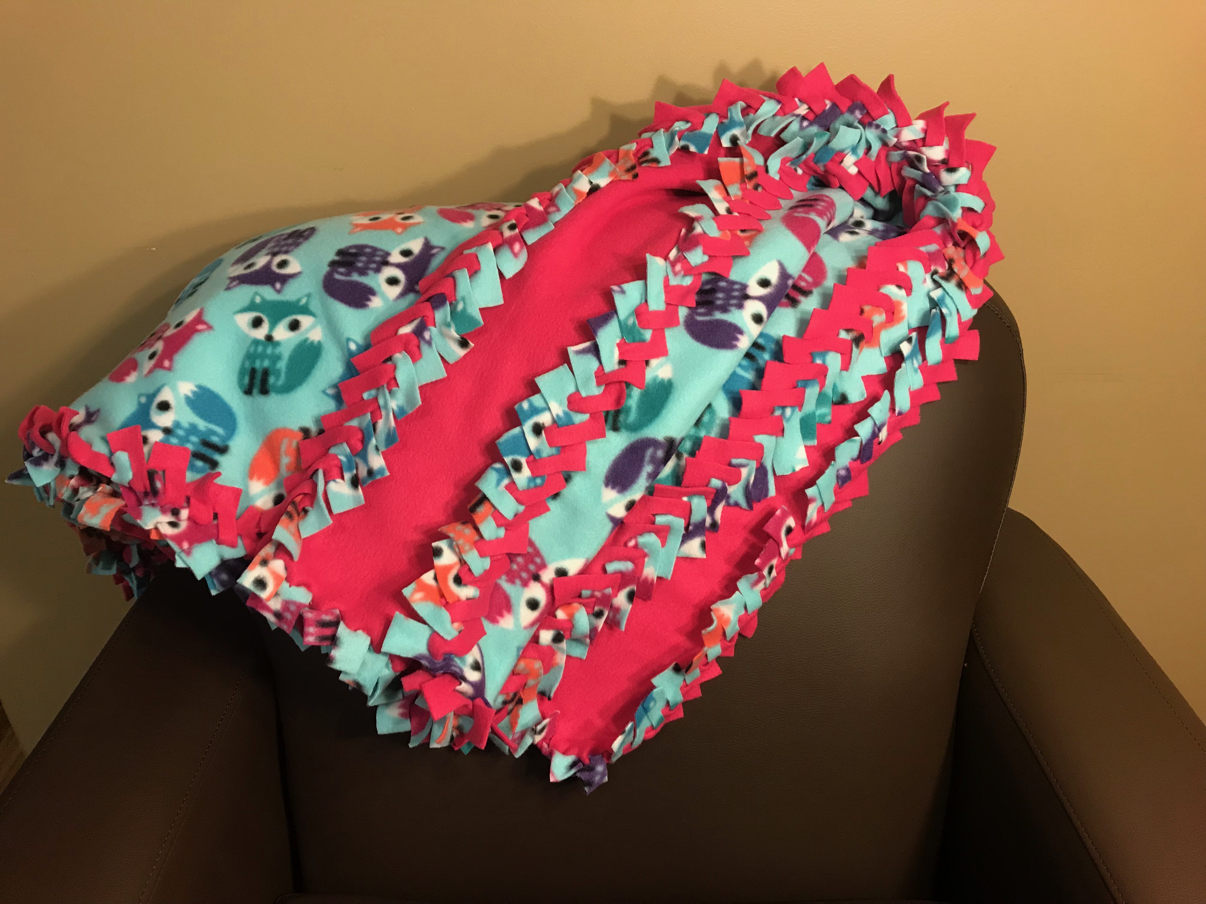 No Sew Fleece Blanket With Braided Edge 7 Steps Instructables