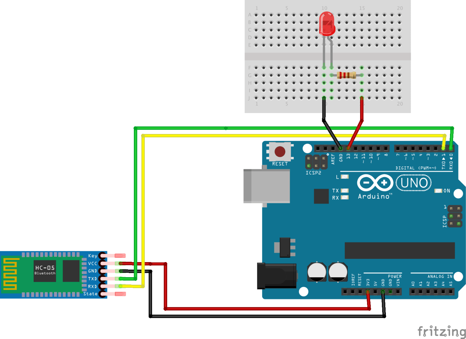Remote Controlled LED Using HC05 Bluetooth, Arduino and Mobile Phone