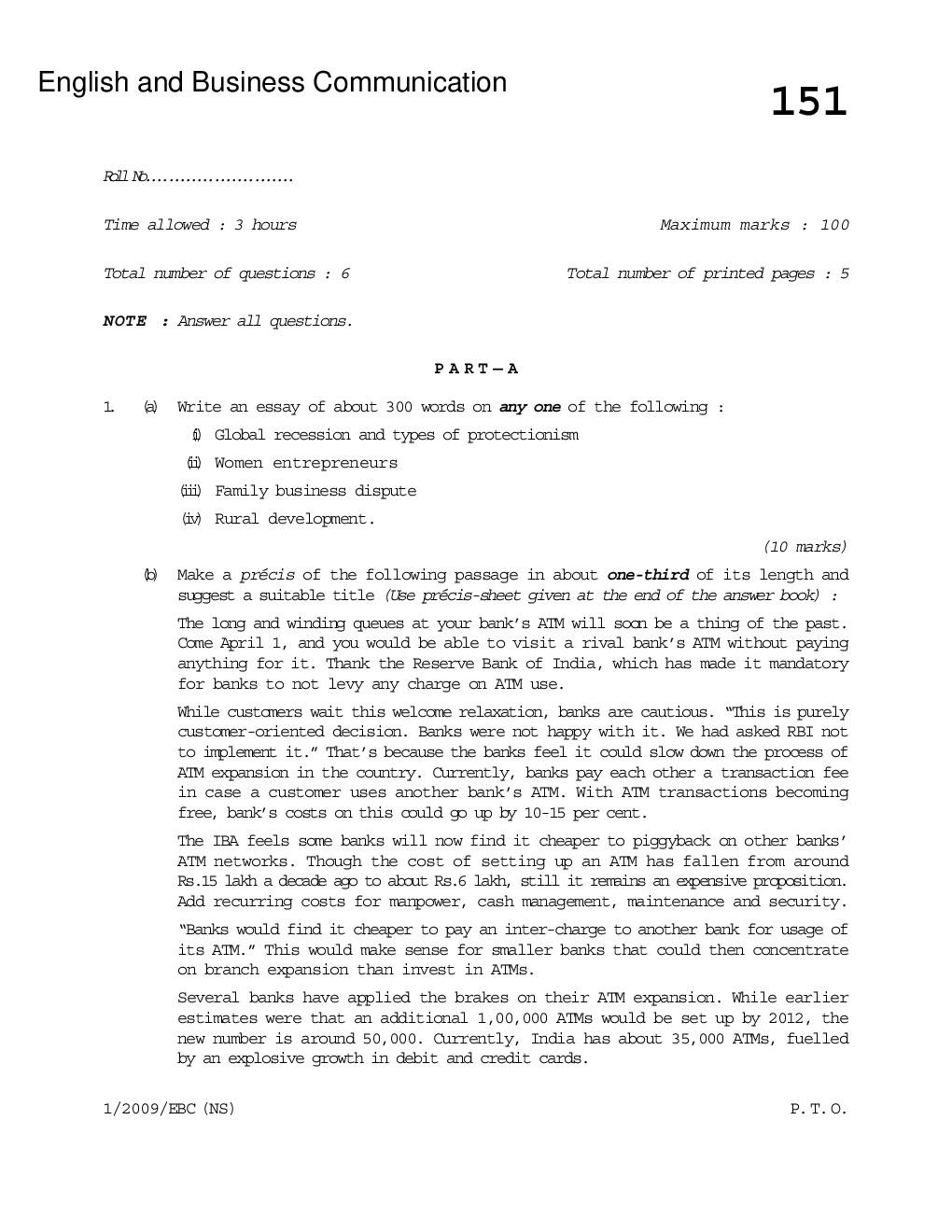 Icwa Foundation Mcq Question Paper