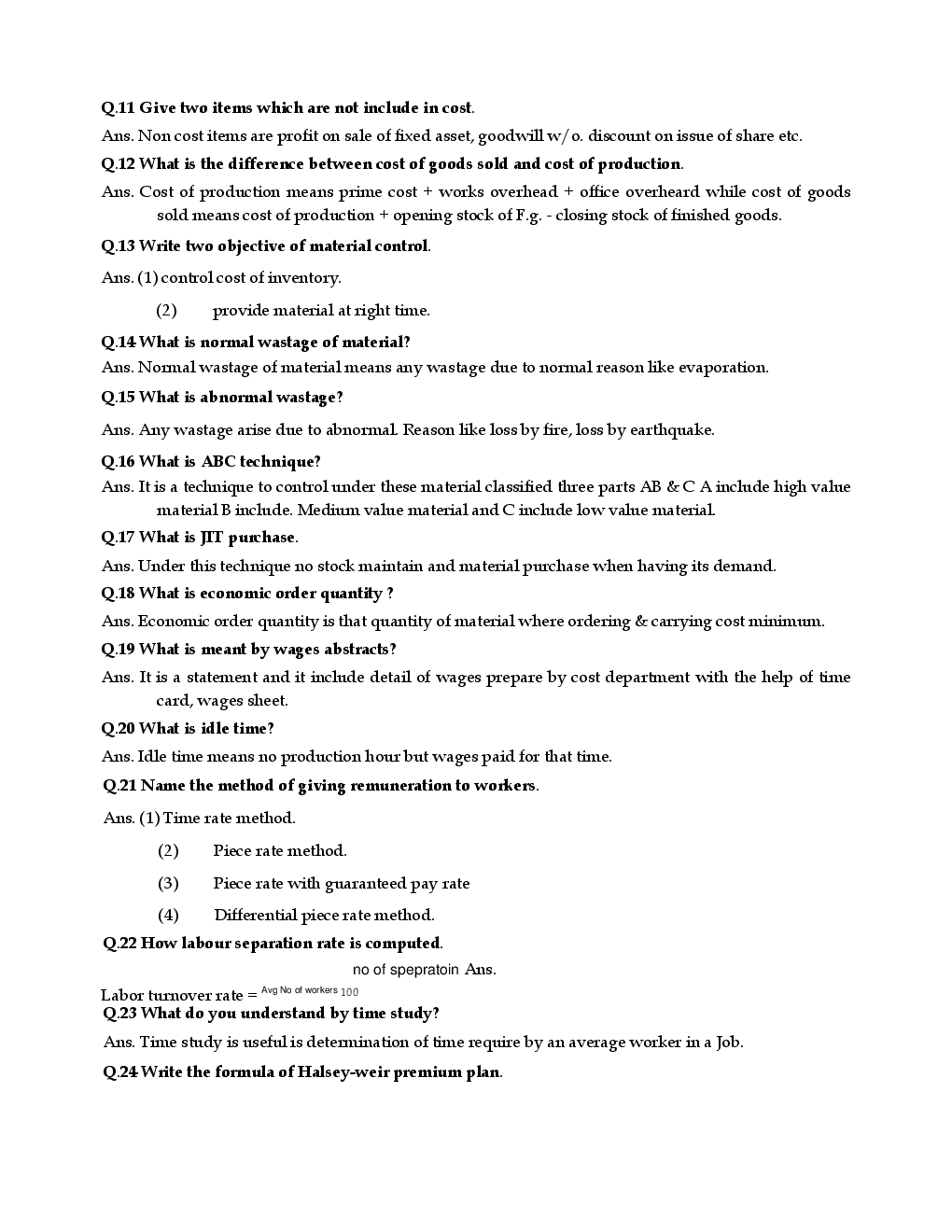 Download Cost Accounting Notes PDF Online 2022