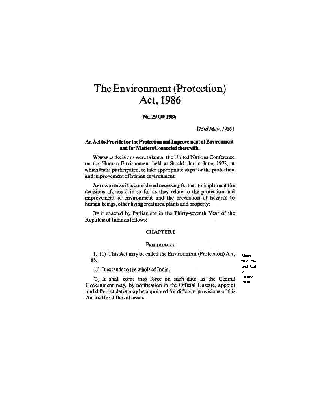 Download Environment Protection Act, 1986 by PDF Online
