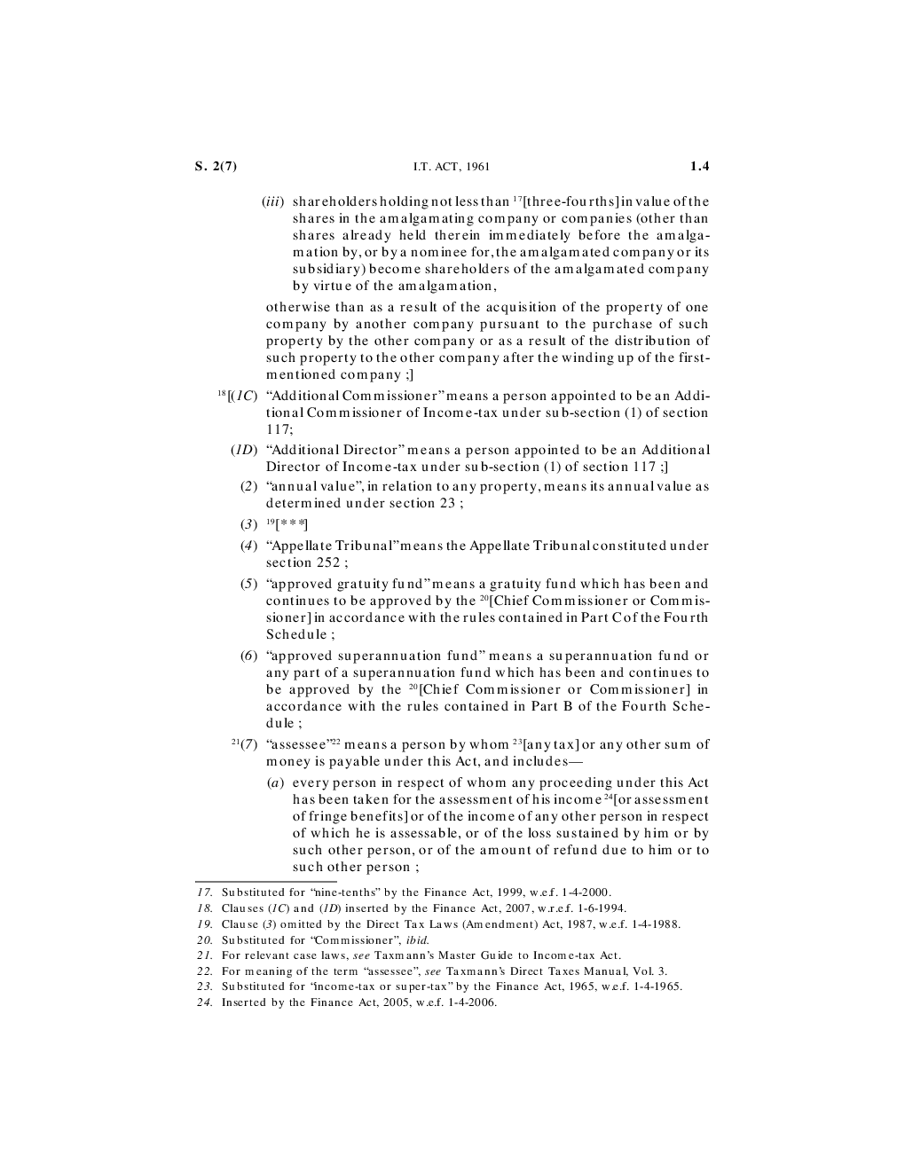 Download Tax Act, 1961 (43 of 1961) As amended by Finance Act, 2008 VOL I PDF Online